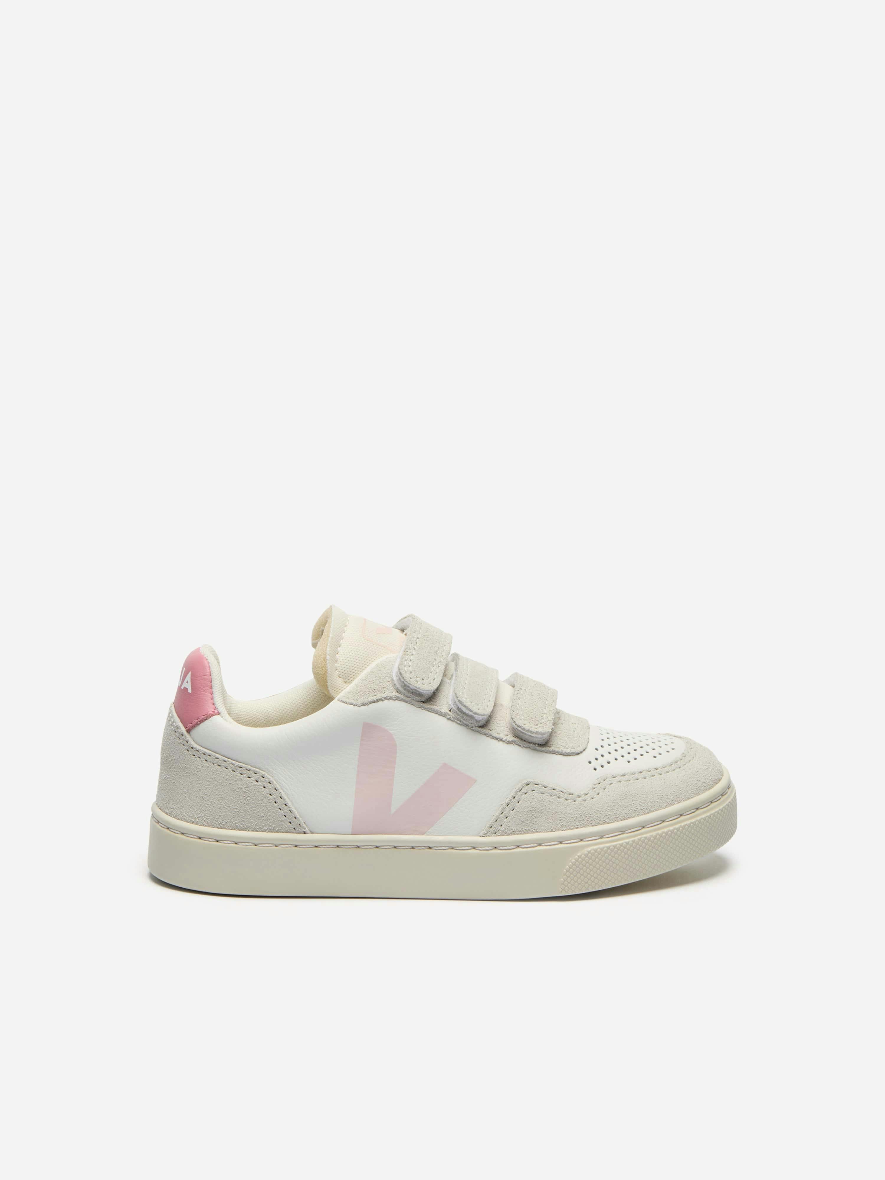 Veja Girls White Small V-90 Leather Trainers In - Eu 33 Uk 1.5