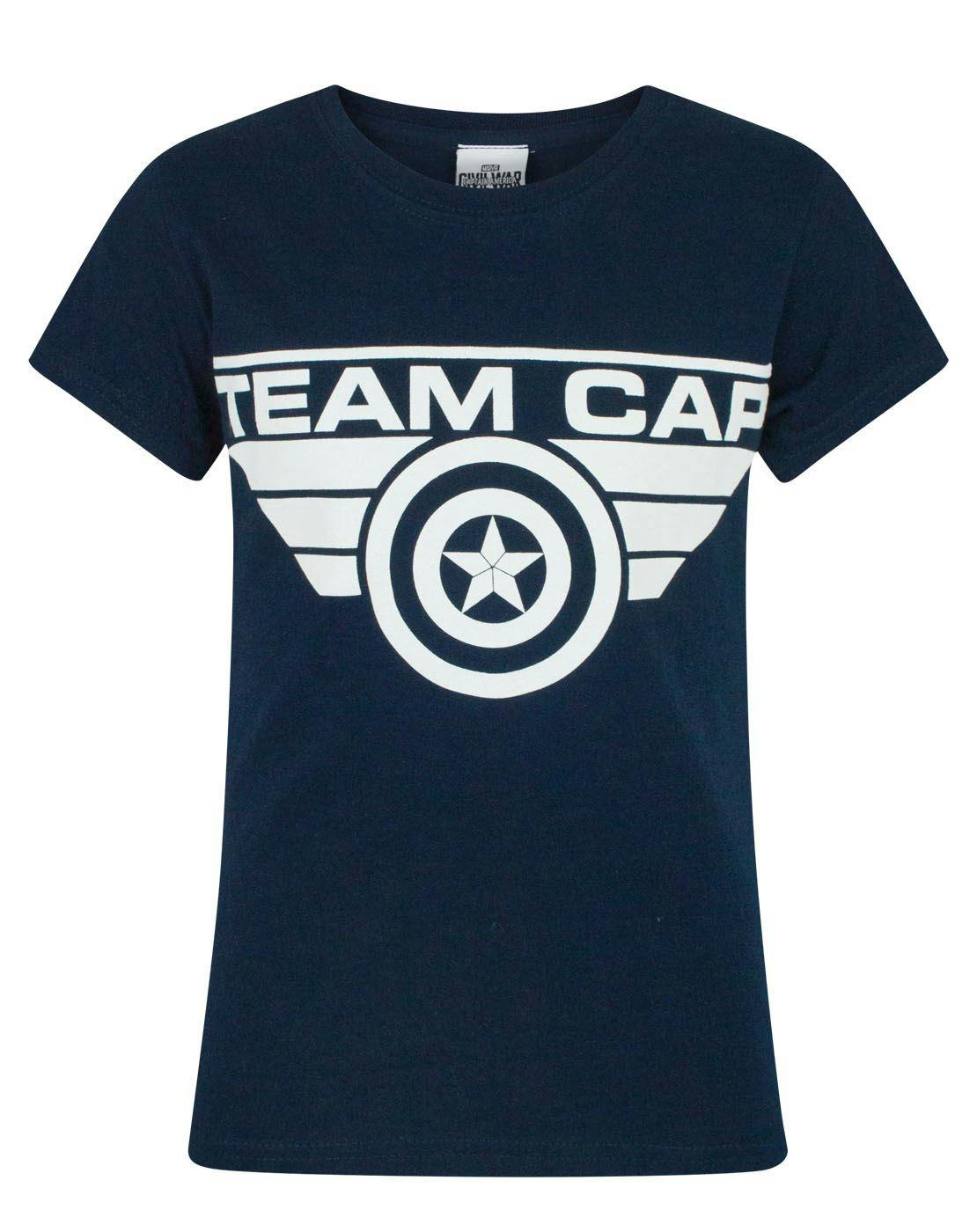 Vanilla Underground Girls Blue Marvel Captain America Short Sleeved T-Shirt - 7-8 Years