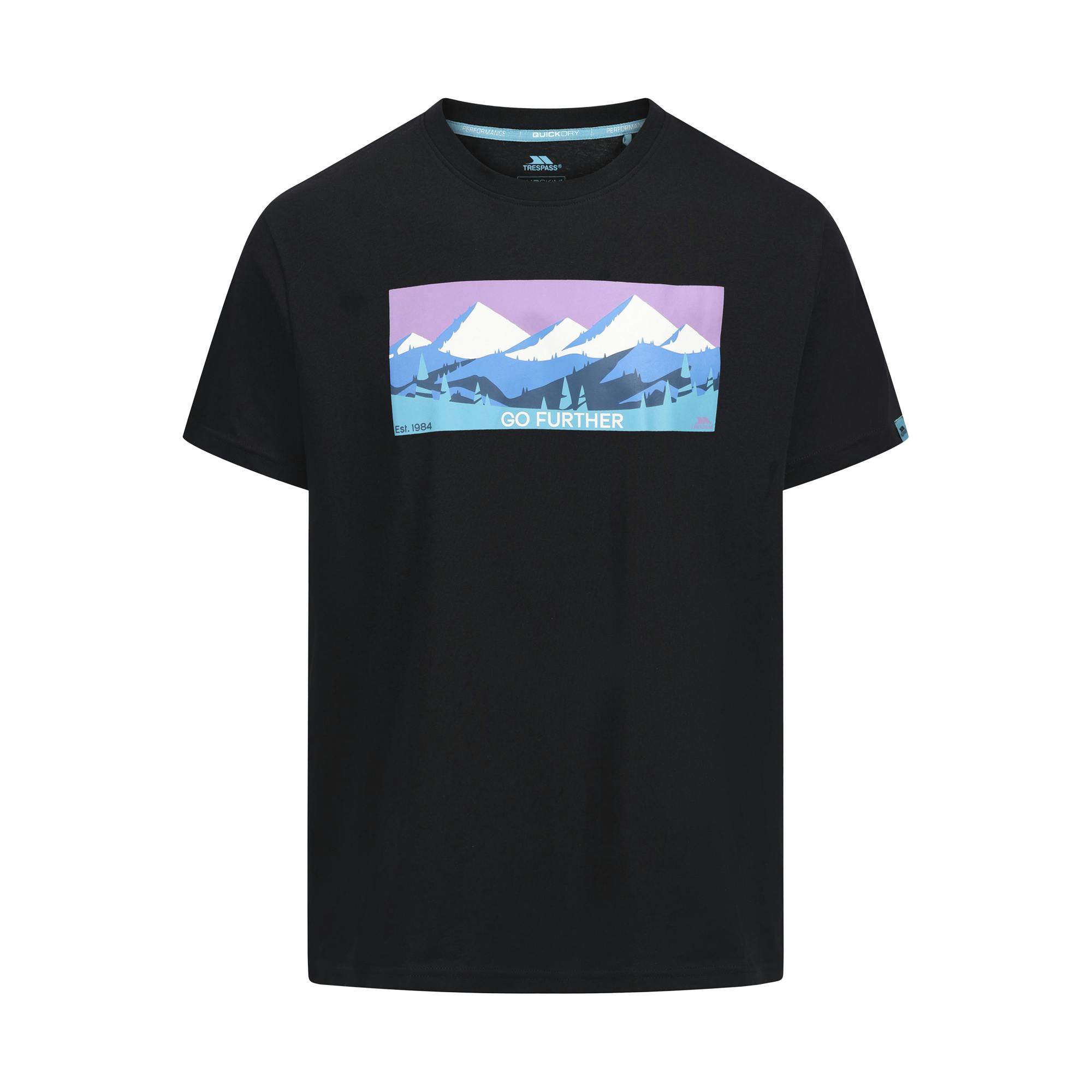 Trespass Men's Black Sven T-Shirt - L - 100% Polyester