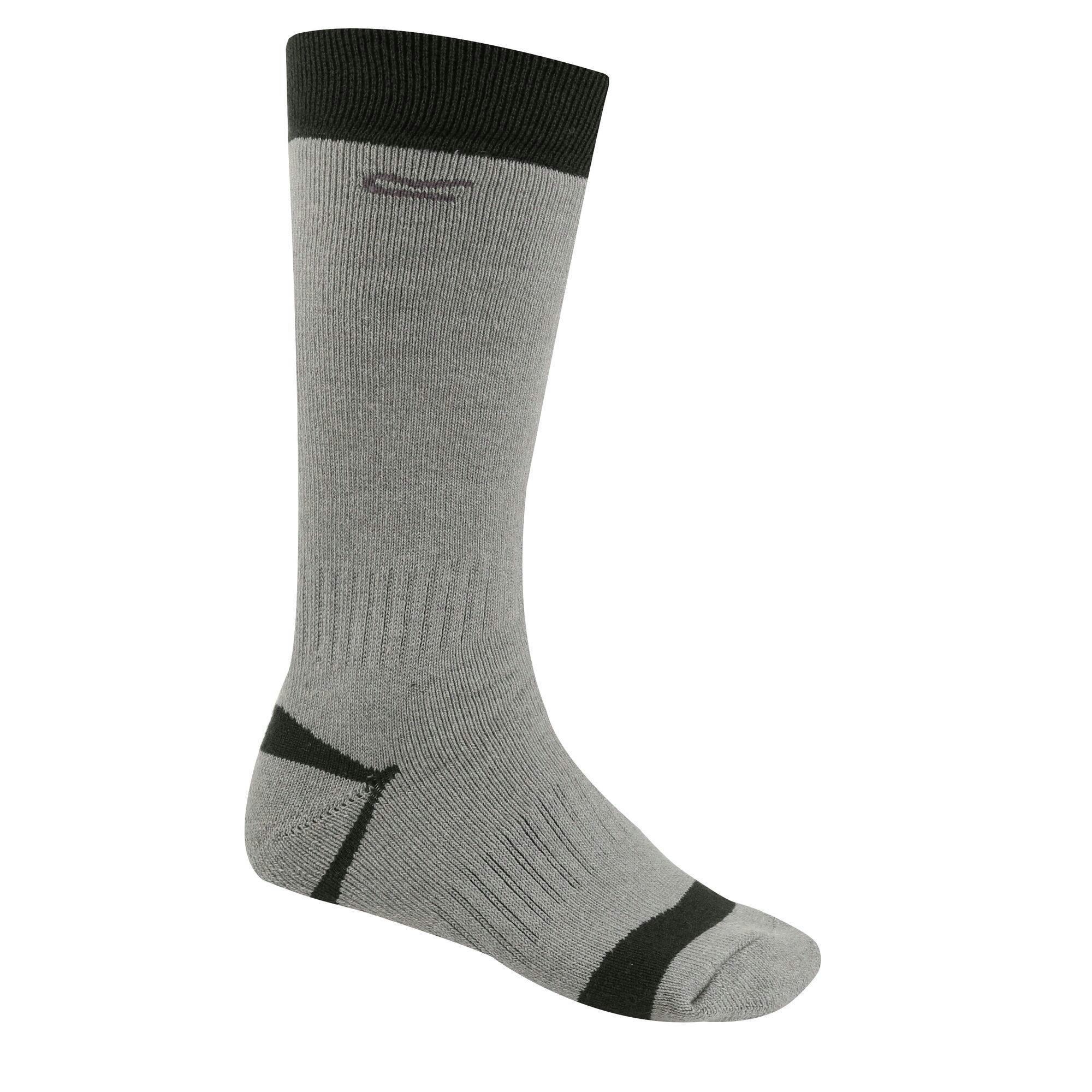Regatta Men's Dark Great Outdoors Two Tone Wellington Boot Socks (1 Pair) - Steel - Steel - 6-8 Uk - 40% Cotton/20% Wool/20% Polyacrylic/20% Polyamide