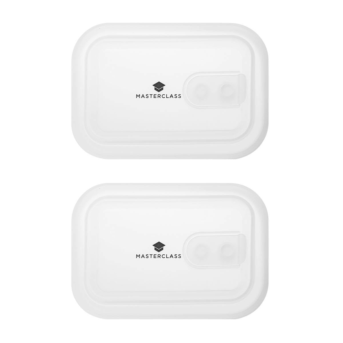 Rackhams White All-In-One Set Of 2 Replacement Lids - Small - Silicone - Food Cover