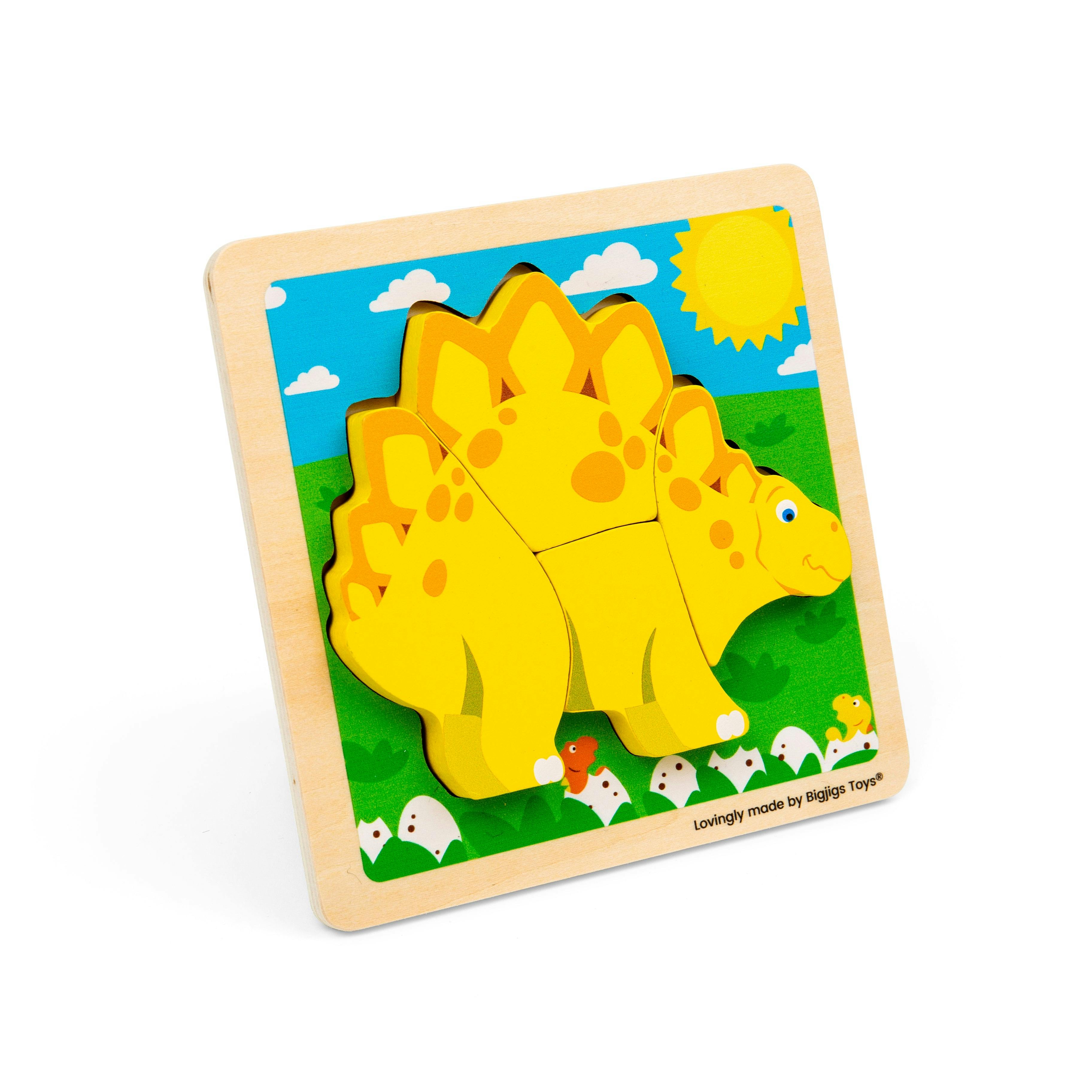 Bigjigs Toys Yellow Chunky Lift Out Stegosaurus