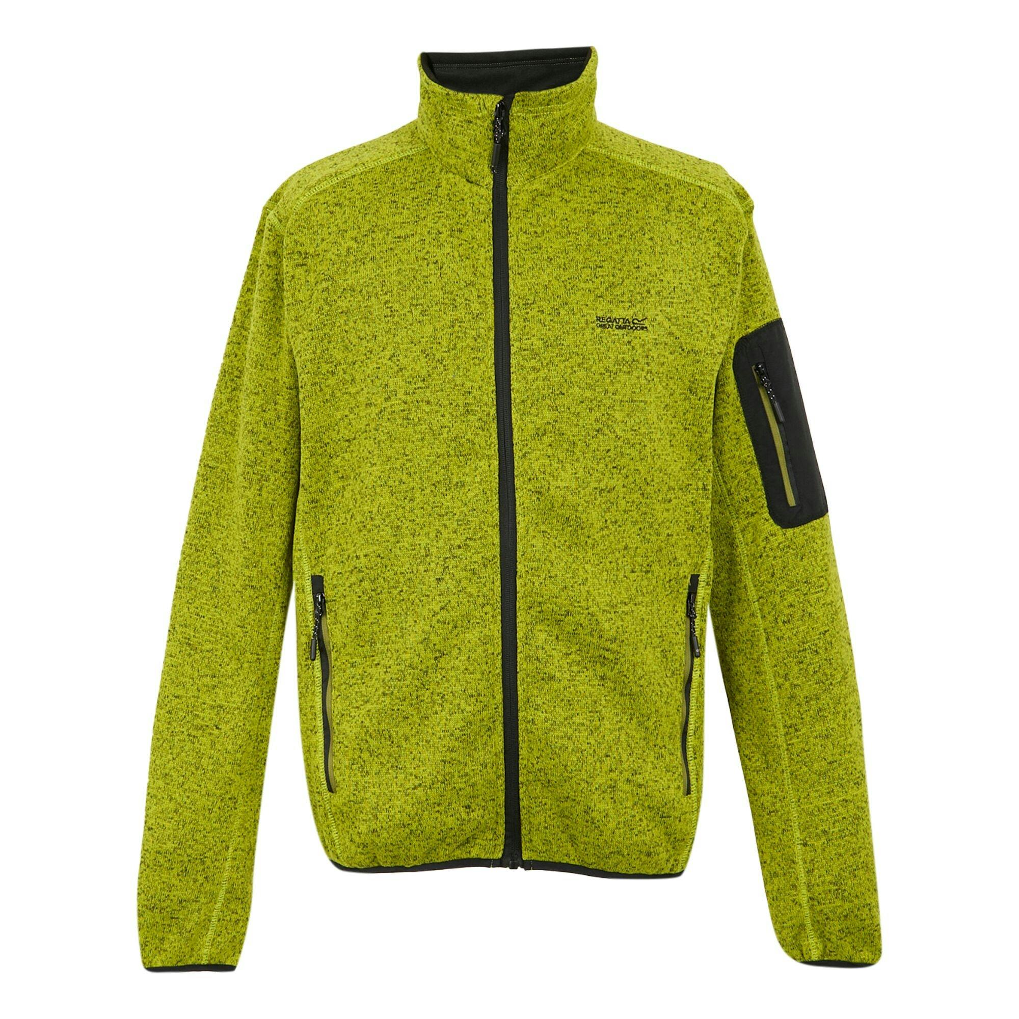 Regatta Men's Green Newhill Marl Full Zip Fleece Jacket - Grenoble - 3XL - Grenoble - 100% Recycled Polyester