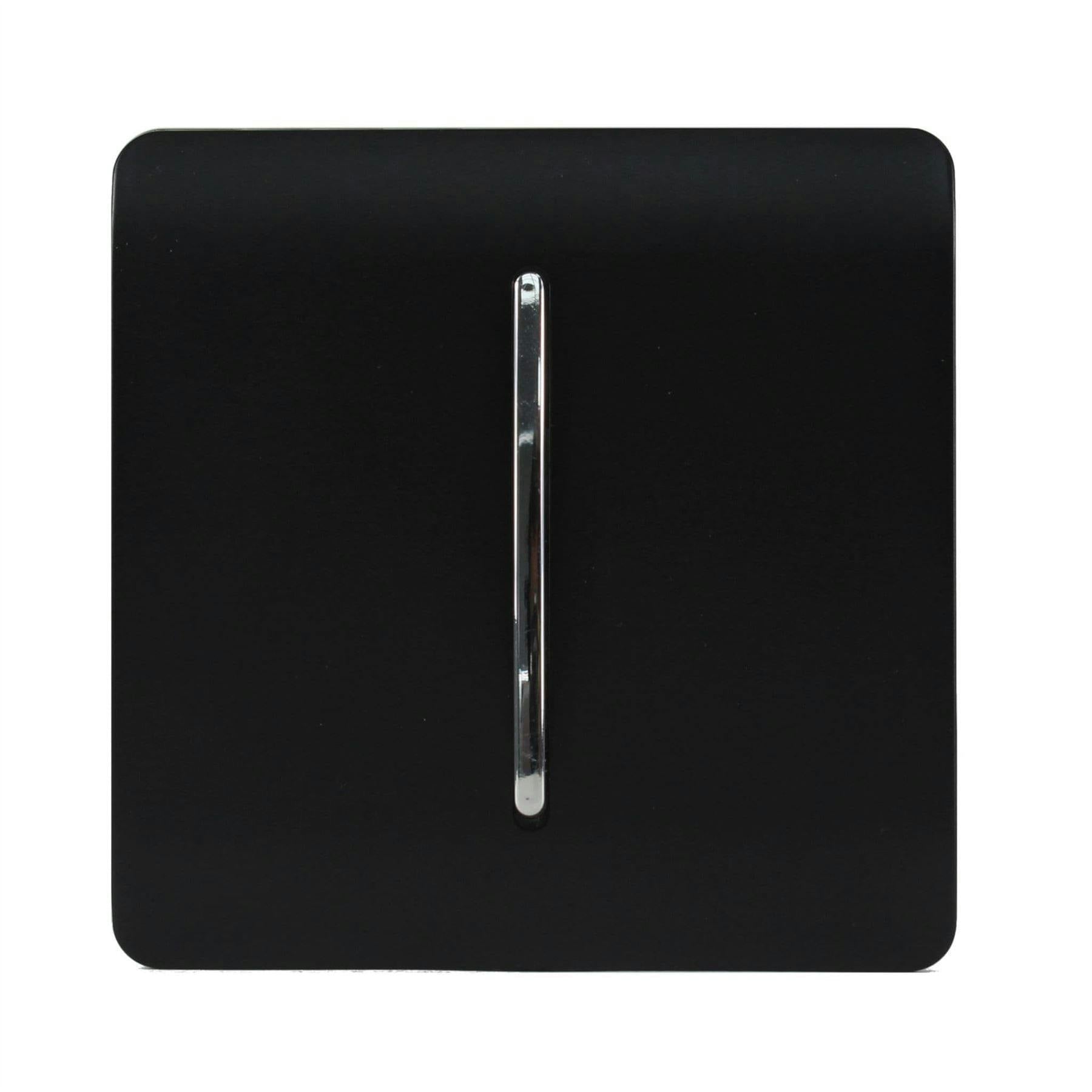 Trendi Switch Light/Black 1 Gang 1 Or 2 Way Rocker Switch In Matt