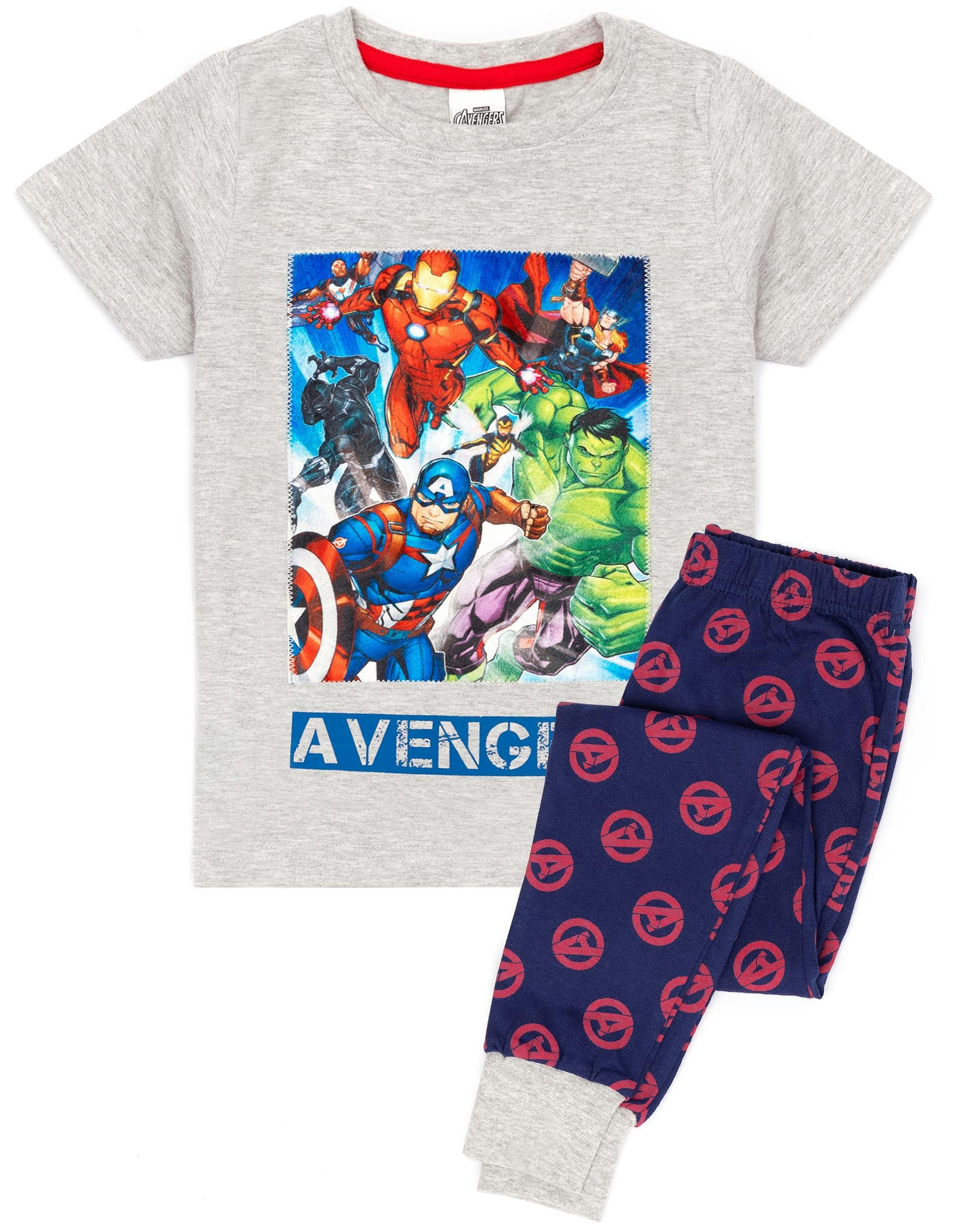 Vanilla Underground Boys Grey Marvel Avengers Long Sleeve Long Leg Pyjama Set - 3-4 Years