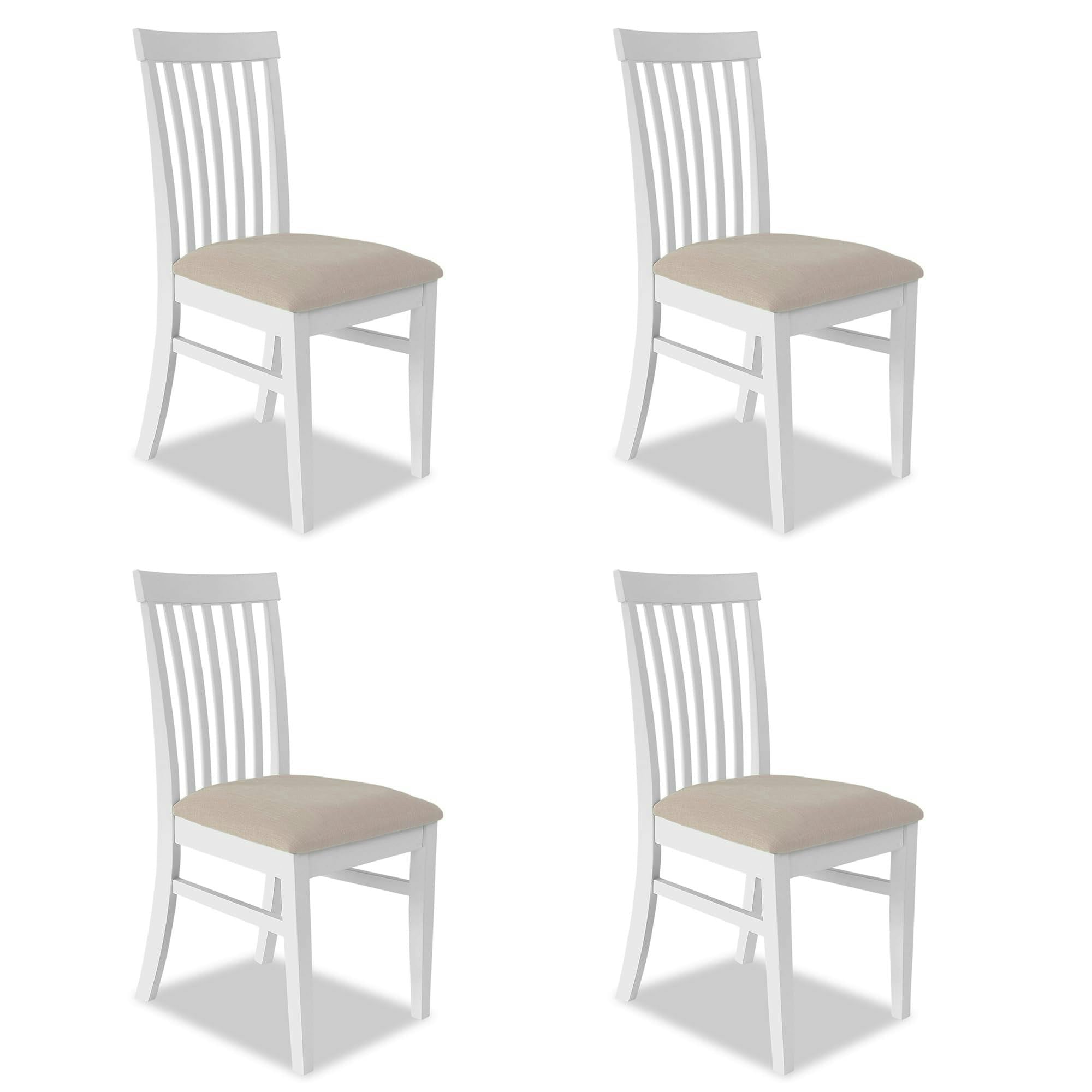 Statement Furniture White Florence Highback Upholstered Chairs Set Of 4