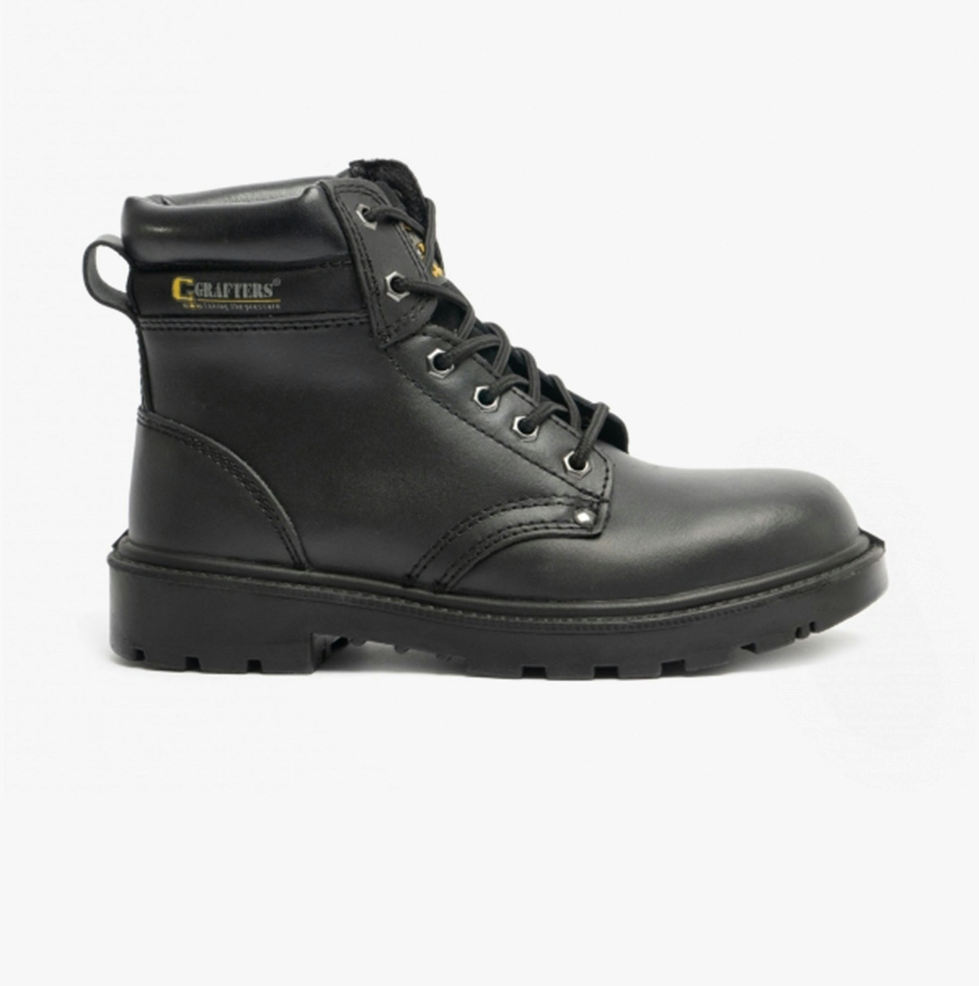 Grafters Unisex Black Apprentice Leather Safety Boots - Uk 10