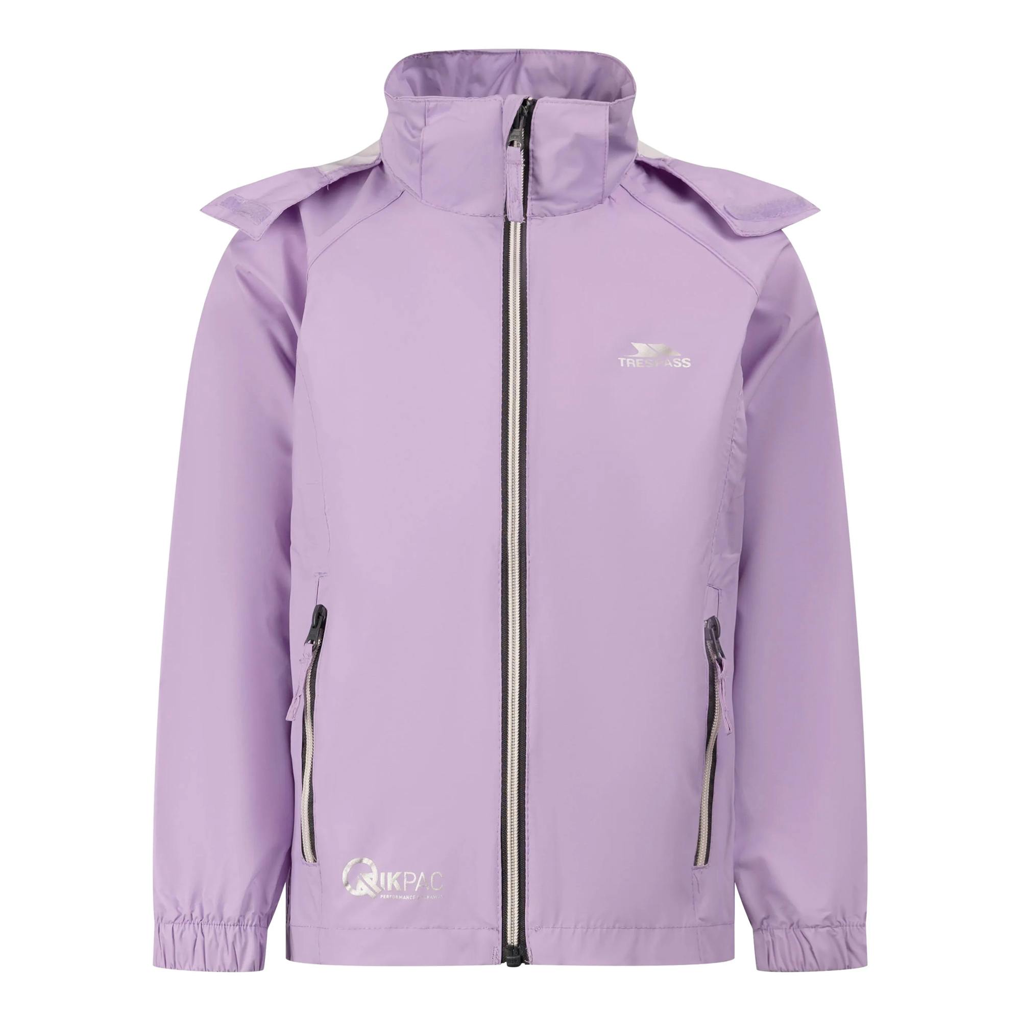 Trespass Unisex Kids Purple Qikpac X Packaway Jacket In | Size: 11-12 Years - Image 2