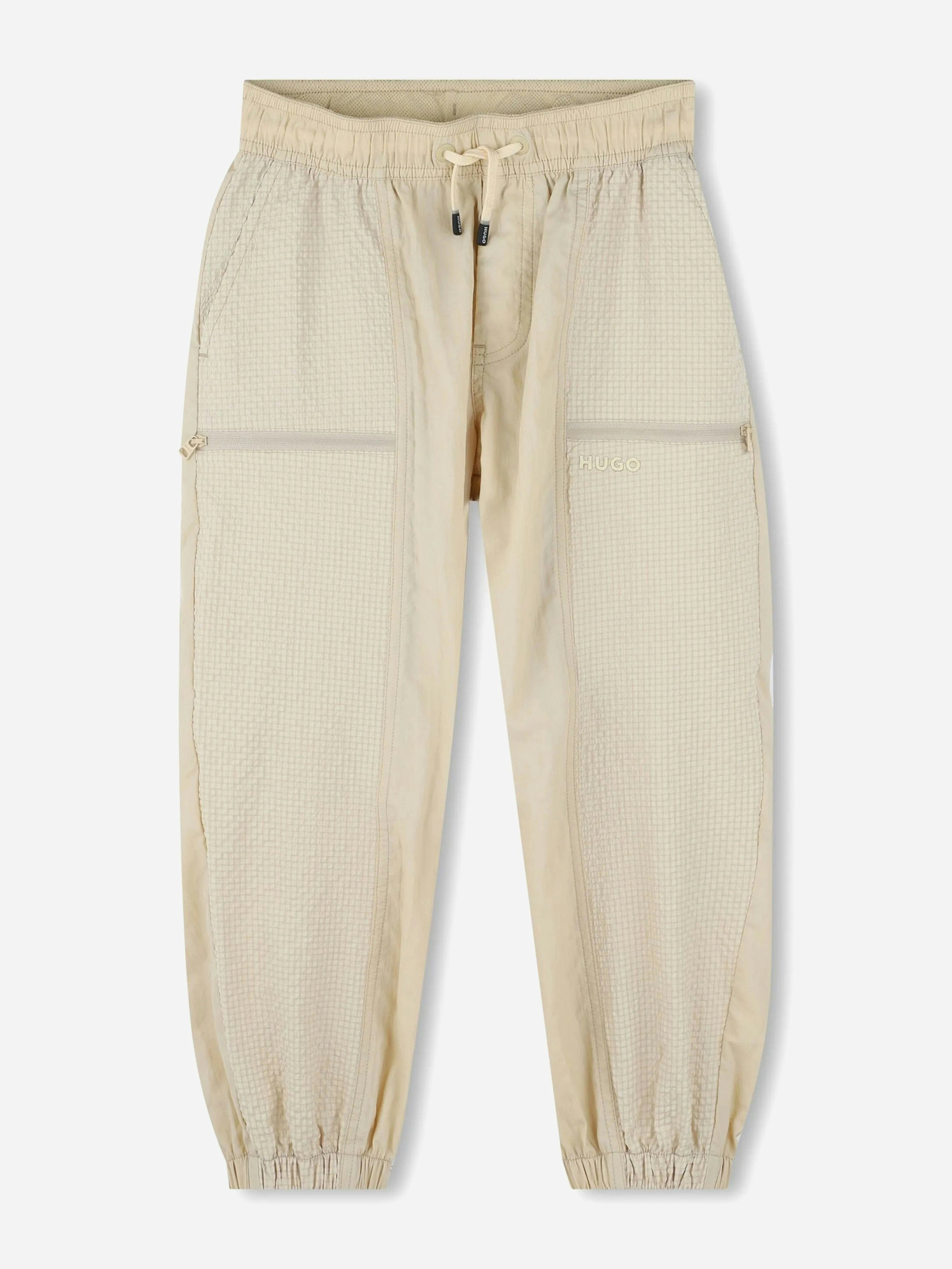 Hugo Boys Beige Loose Track Trousers In - 4 Yrs