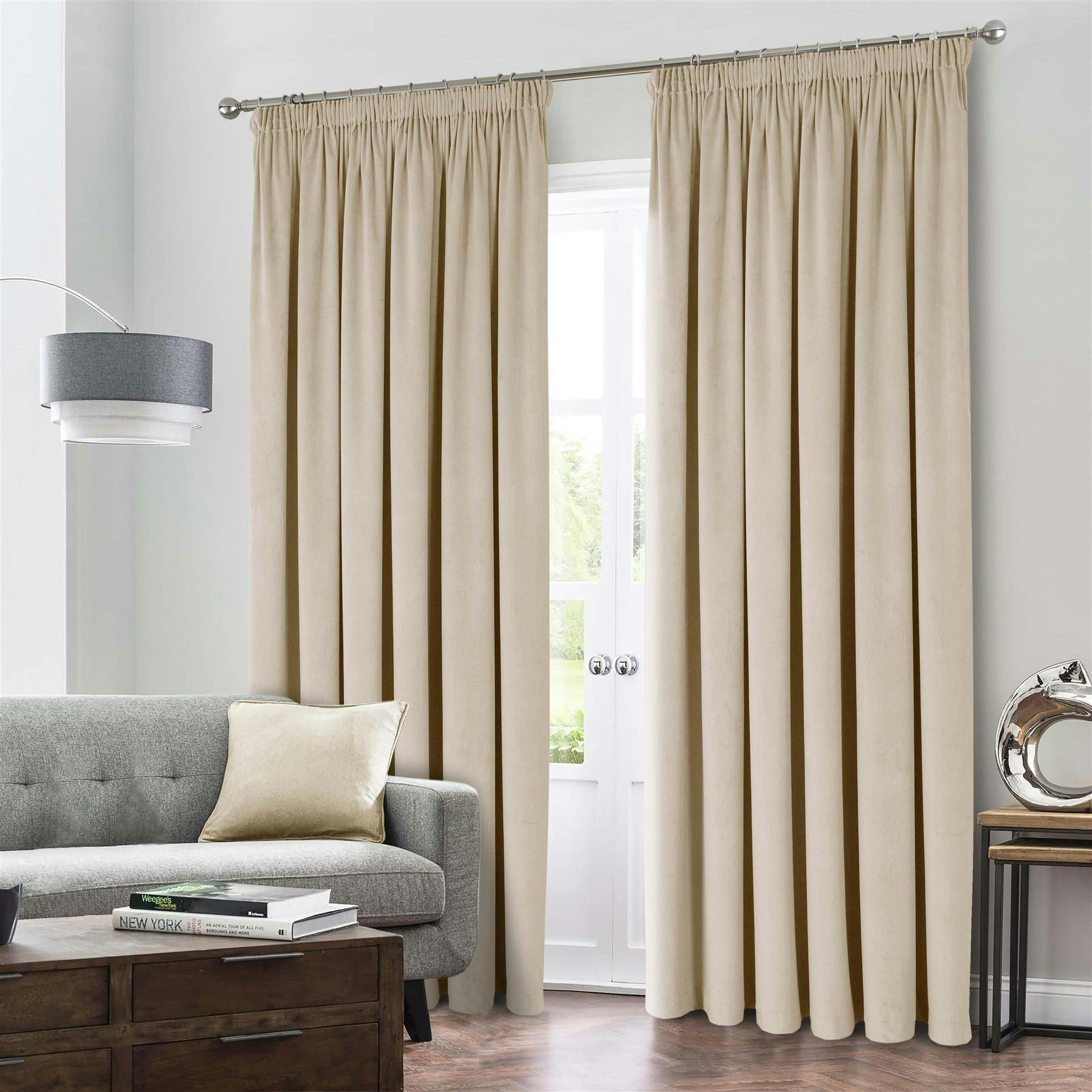 Rackhams Montreal Taped Top Curtains - Natural - 229Cm Width X 183Cm Drop