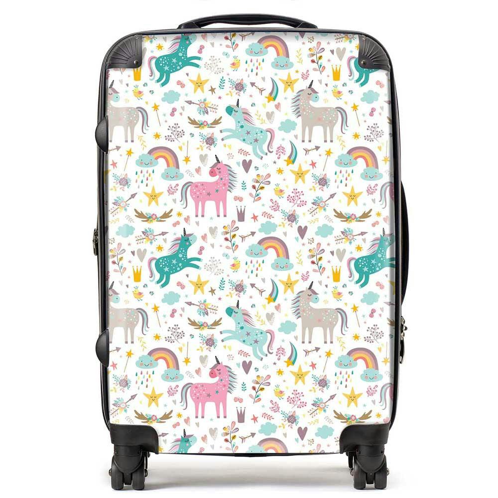 Warren Reed Unicorn And Rainbows Suitcase - Medium