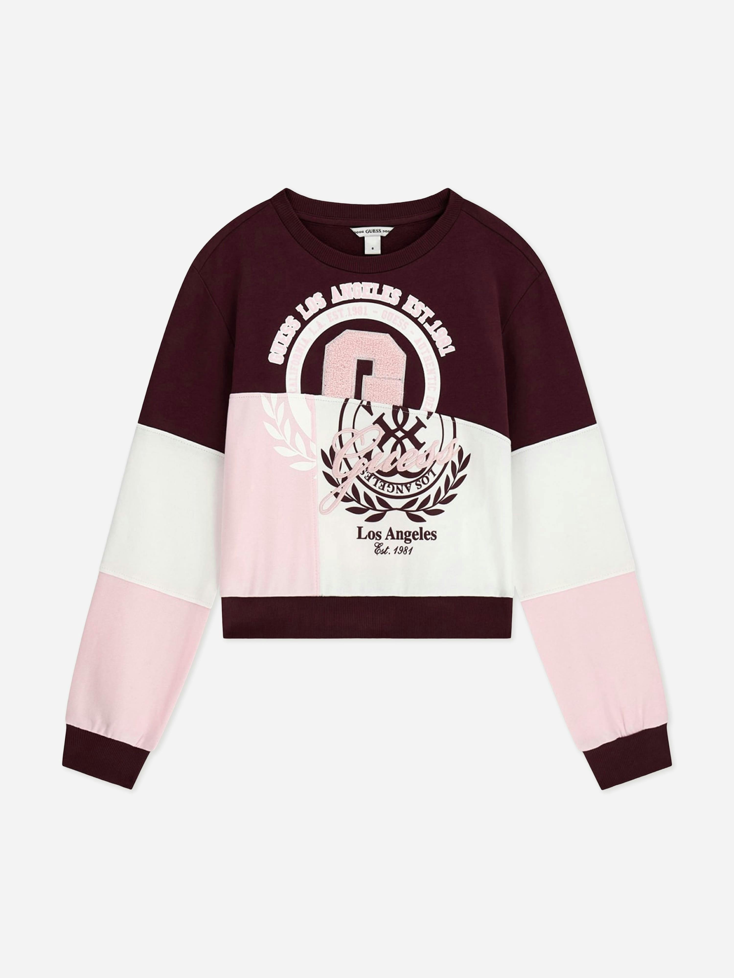 Guess Girls Pink Los Angeles Logo Sweatshirt In - 12 Yrs