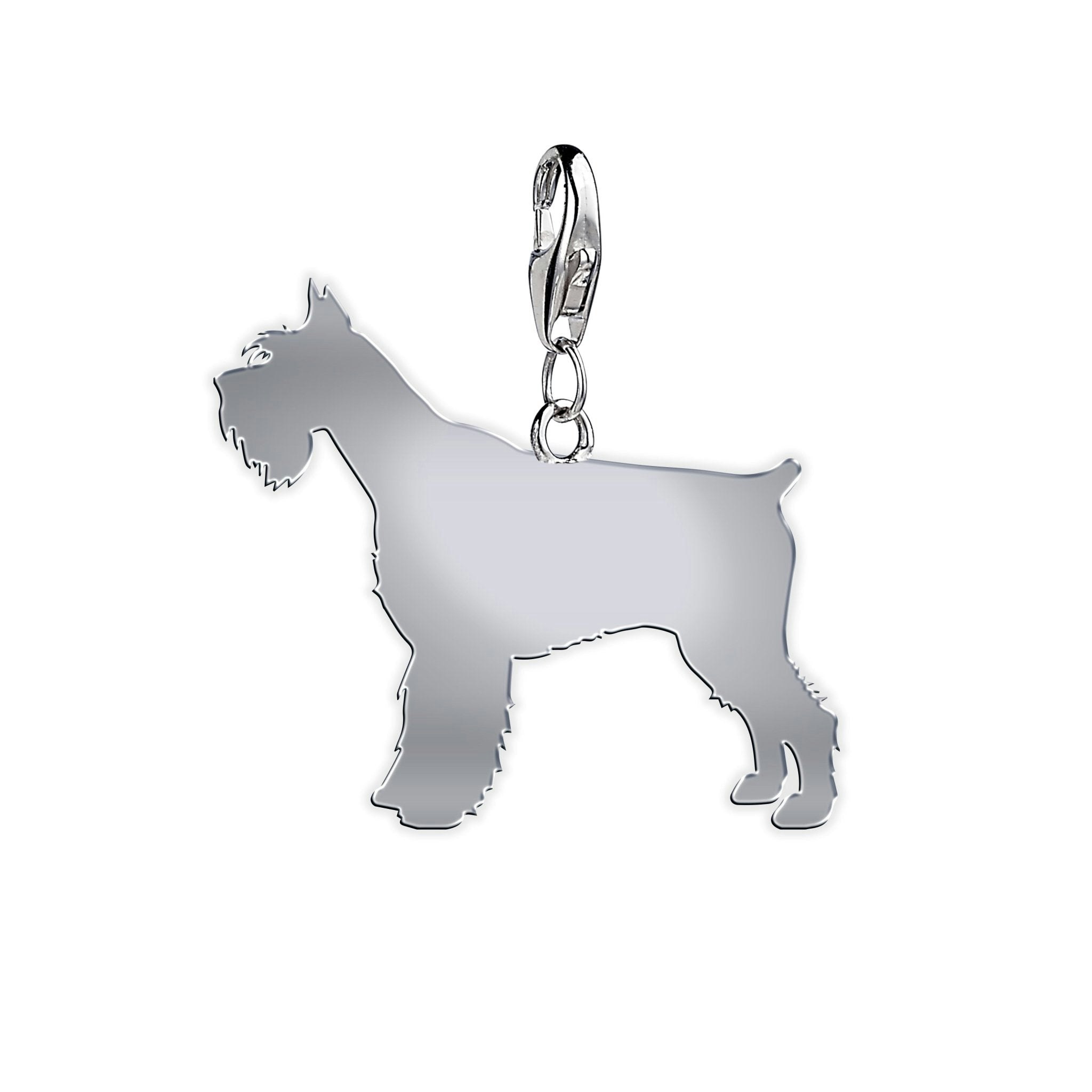 Mylee London Silver Giant Schnauzer Silhouette Charm - No - Clip On Charm