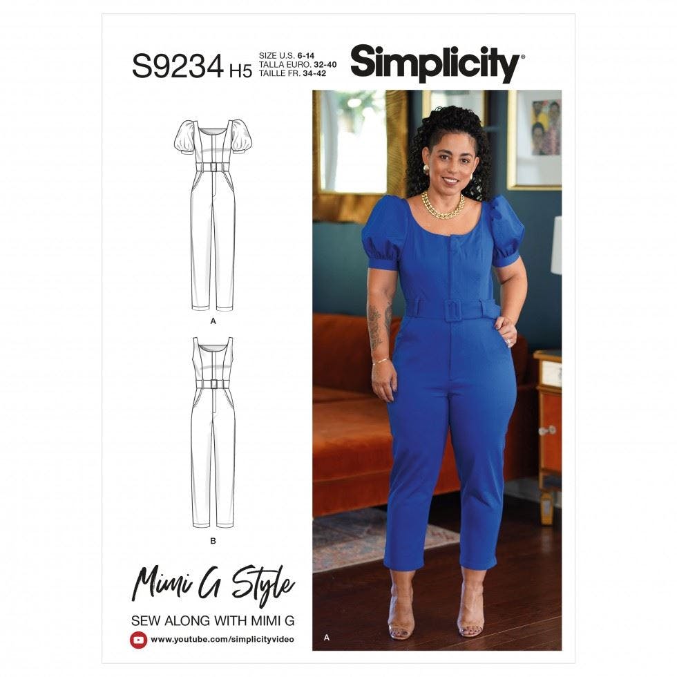 Simplicity Women's Sewing Pattern 9234, Jumpsuits For H5 (6-8-10-12-14) - Intermediate - U5 (16-18-20-22-24)