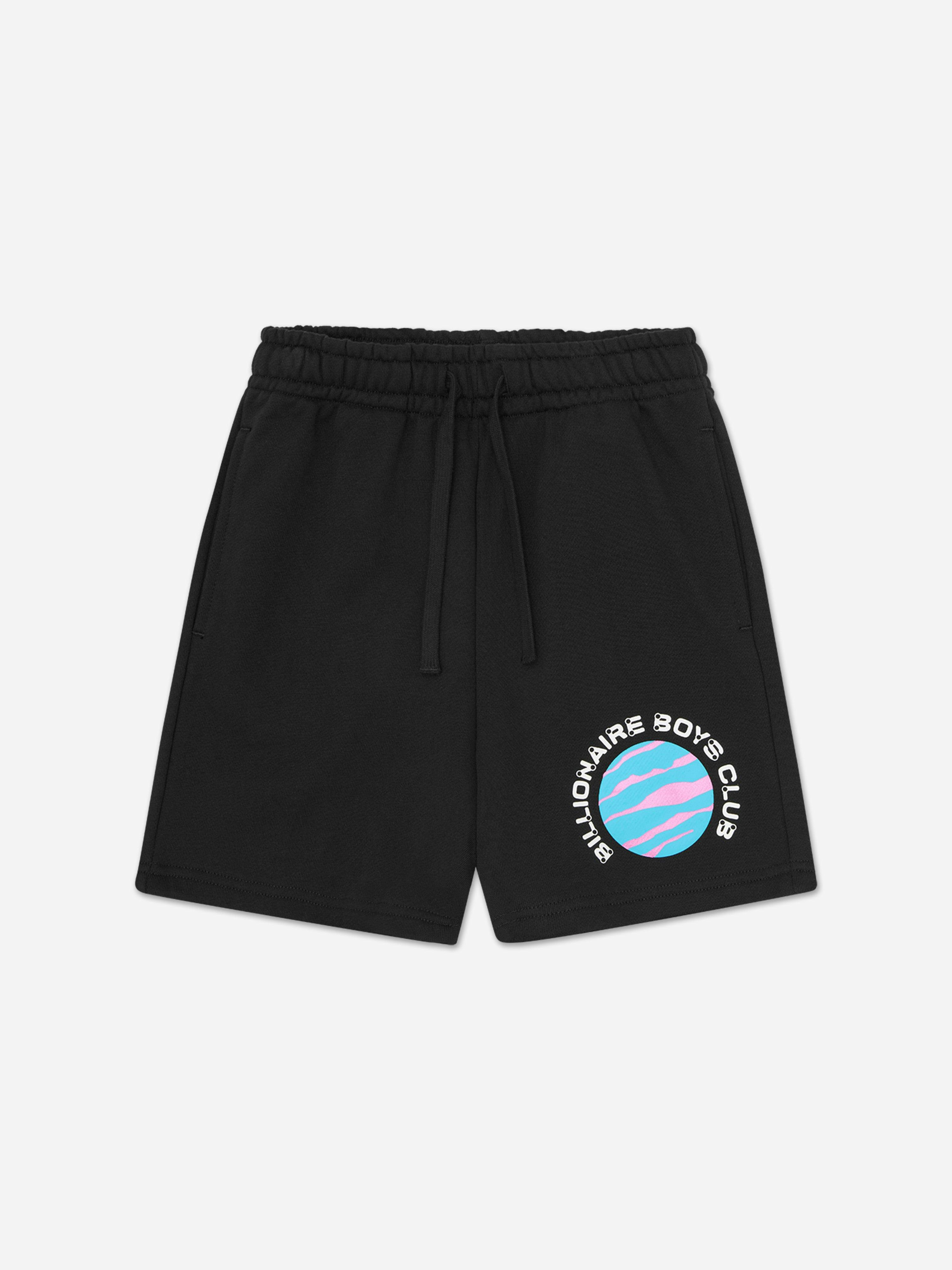 Billionaire Boys Club Boys Black Billionaire Club Planet Sweat Shorts In - 14 Yrs