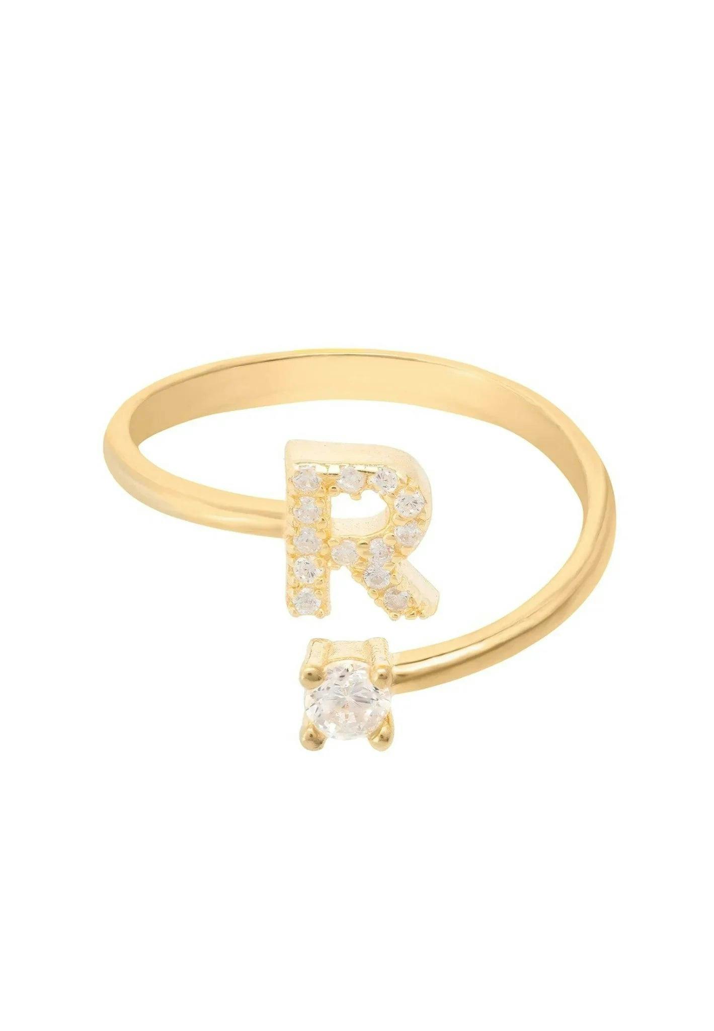 Latelita Gold Initial Ring R