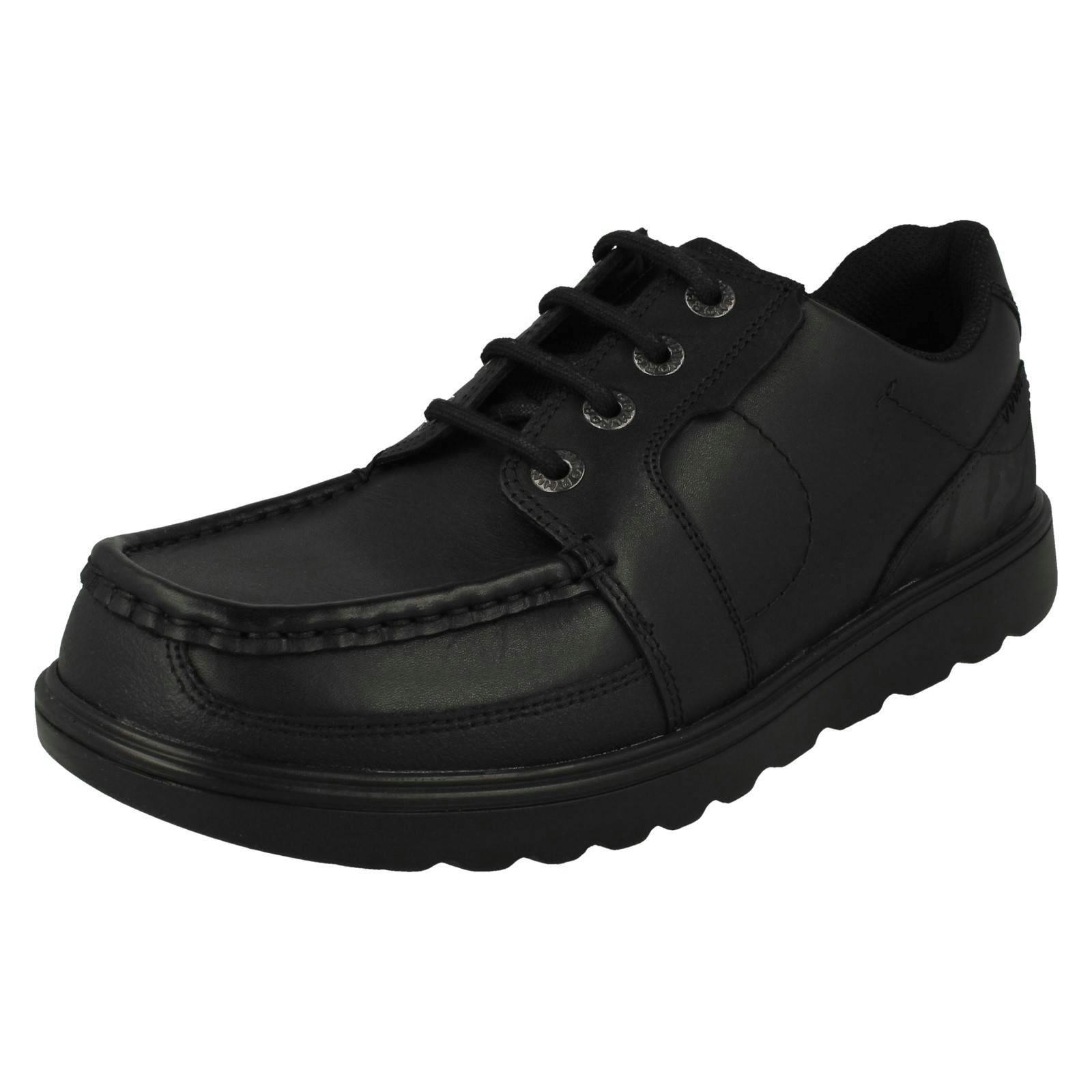 Start-Rite Boys Black Rhino By Camoflauge Material Detailed Lace Up Moccasin School Shoes Cadet - Leather - Uk 6.5 Child - G