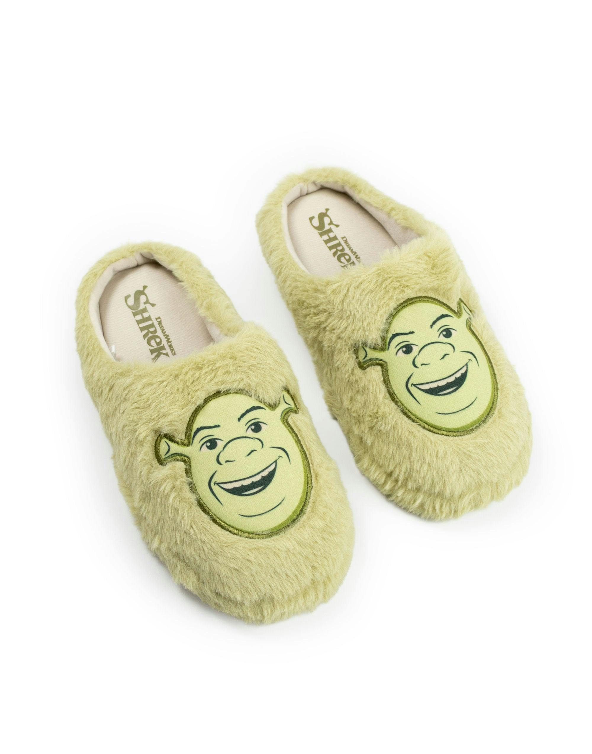 Vanilla Underground Unisex Green Shrek Character Face Mule Slippers - 3-4 Uk