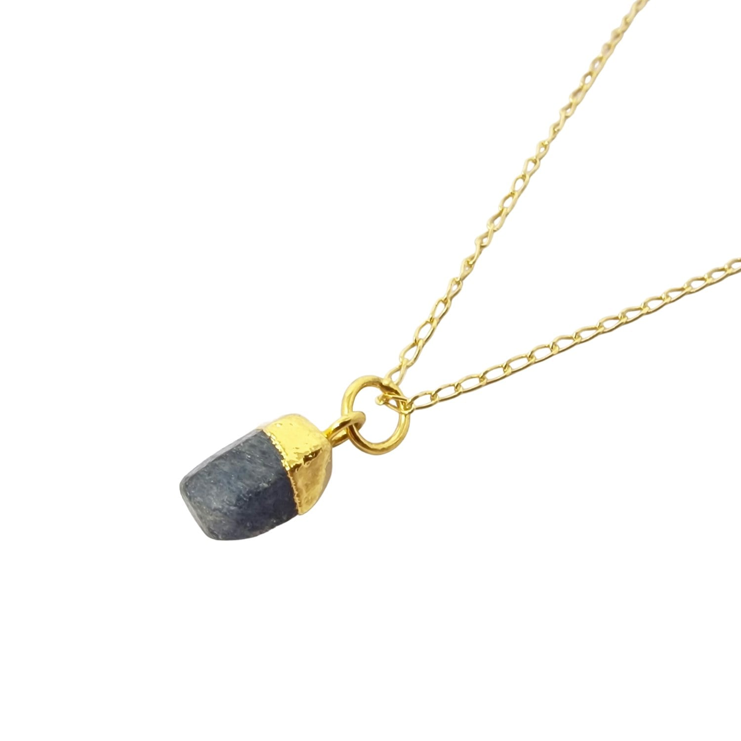 Harfi Gold Raw Sapphire September Birthstone Plated Necklace