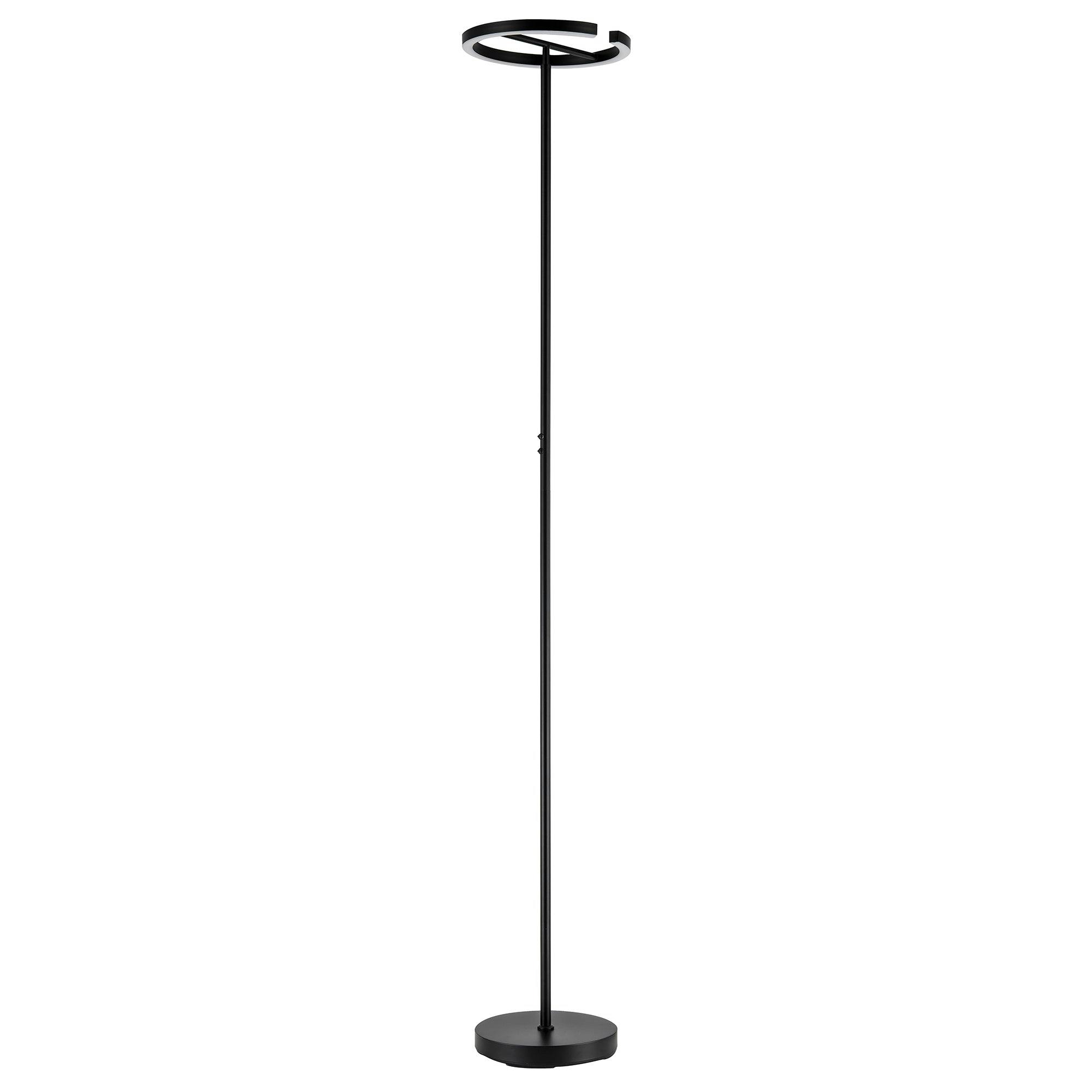 Happy Homewares Black Rgb And Cct Modern Led Halo Ring Floor Lamp With Remote Control