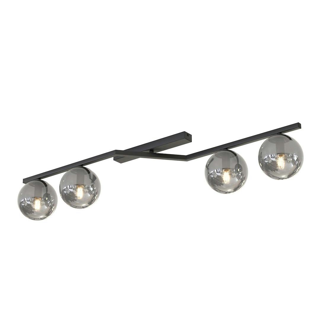 Emibig Black Naton Ceiling Lamp 4 X E14 With Graphite Shade