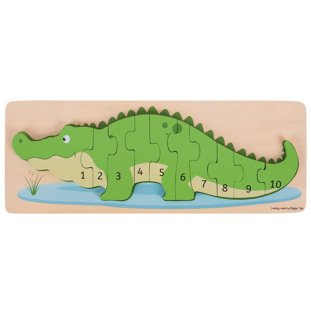 Bigjigs Toys Black Crocodile Number Puzzle