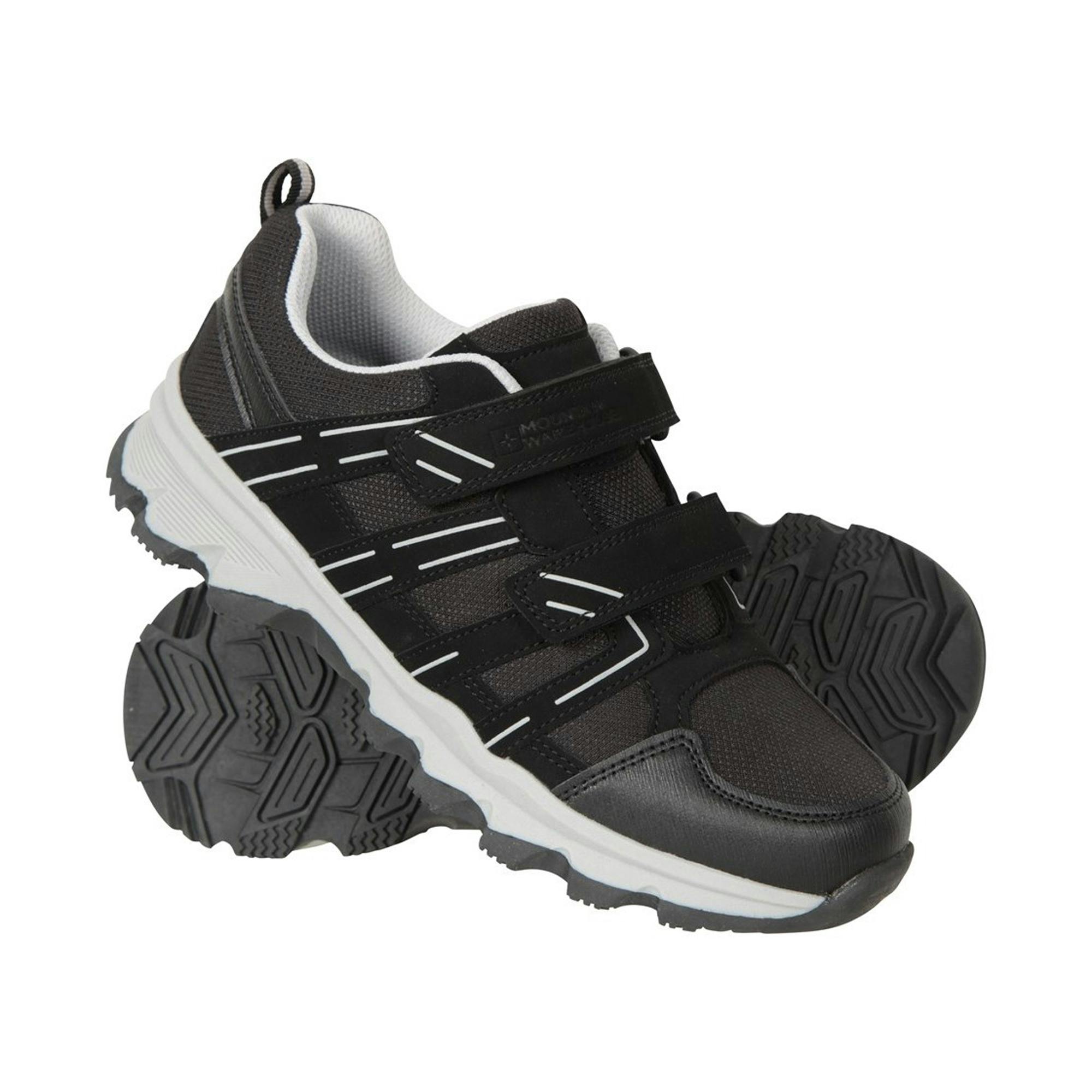 Mountain Warehouse Black Childrens/Kids Cannonball Walking Shoes - Jet - Jet - 4 Uk - 50% Textile/50% Synthetic