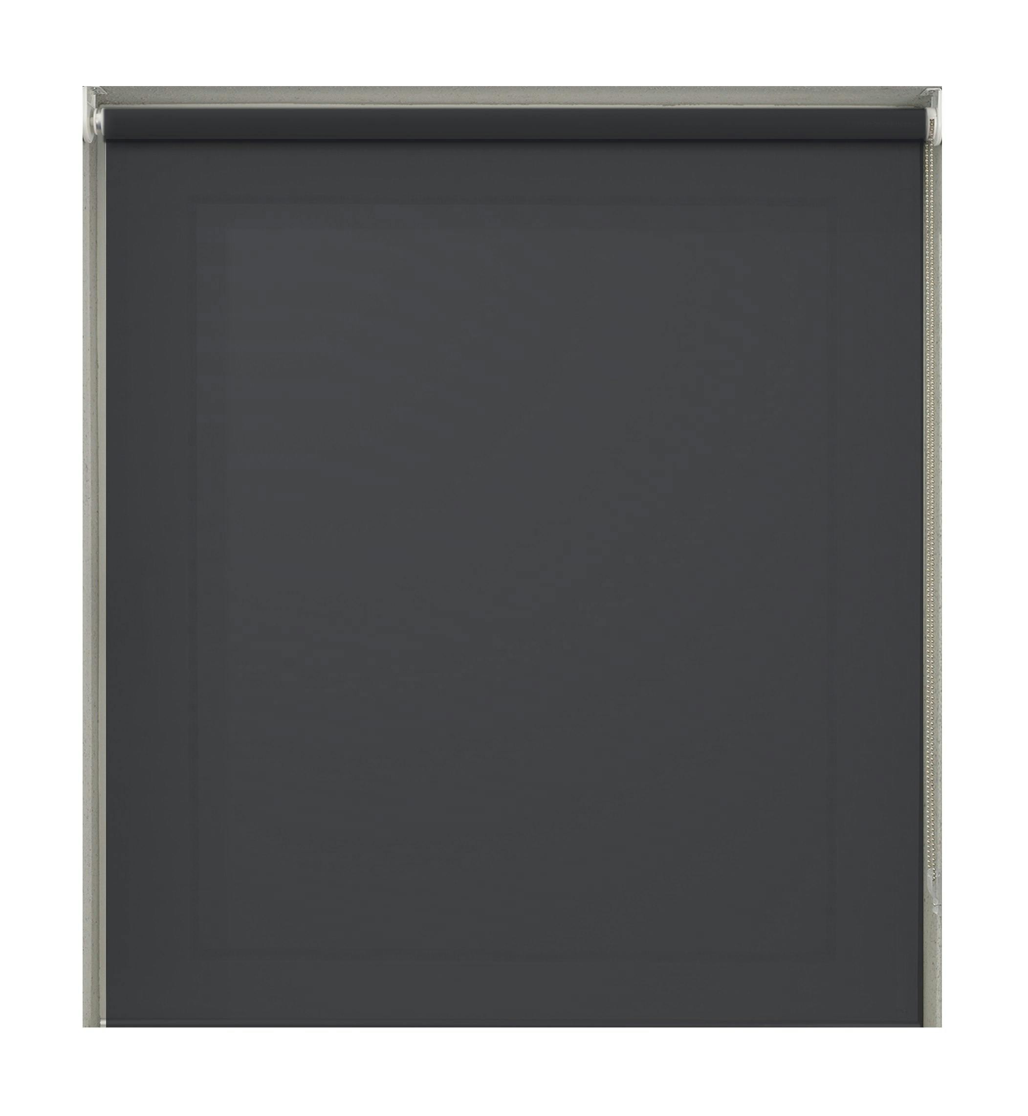 Newedgeblinds Black Plain Straight Edge Daylight Roller Blind - 105Cm