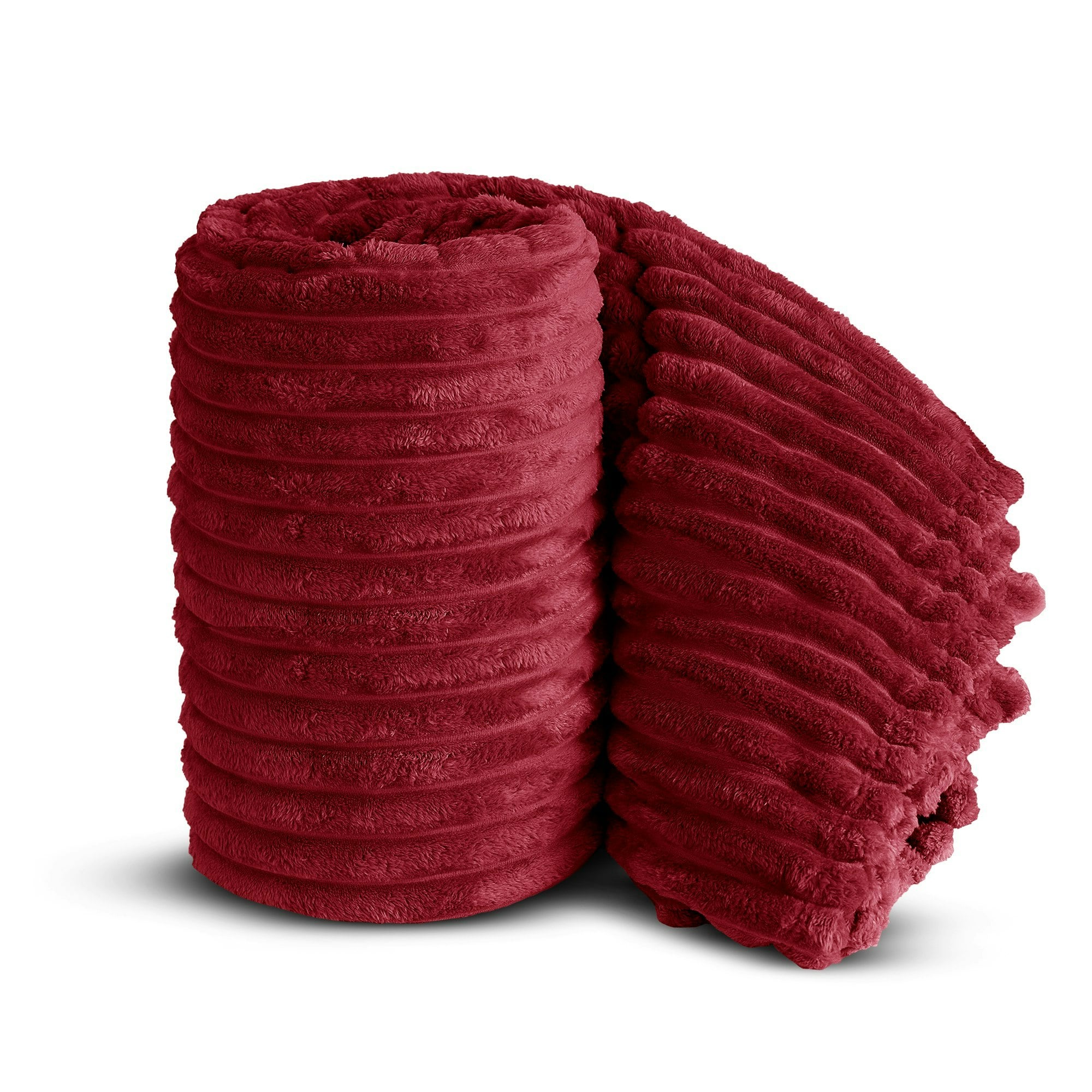 Velosso Red Chunky Cord Super Soft Plush Heavy Blanket - 150Cm X 200Cm