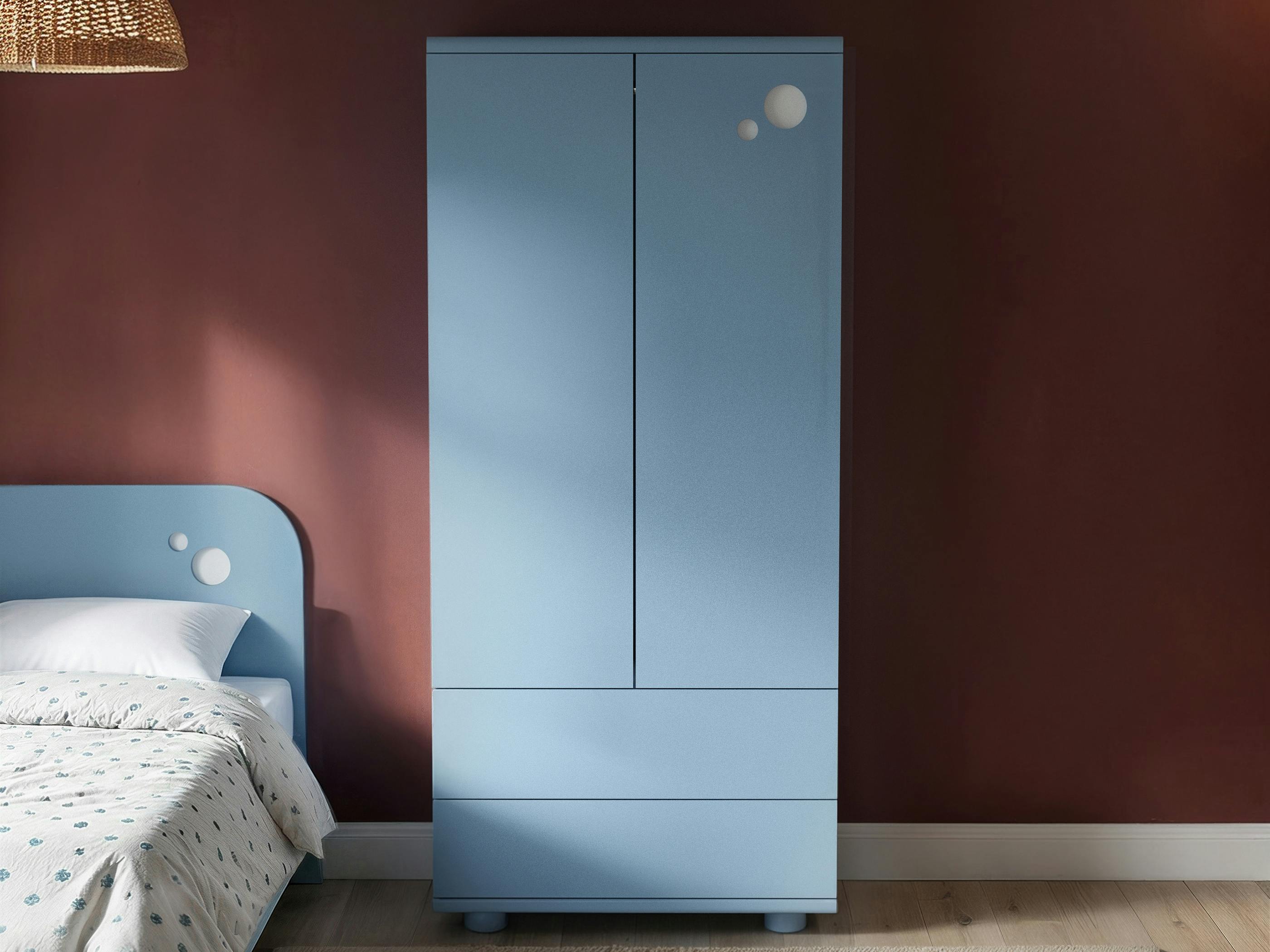Livana 2 Door 2 Drawer Wardrobe - Size: 2 Door, 2 Drawer - Wilko Blue Flair - Image 3