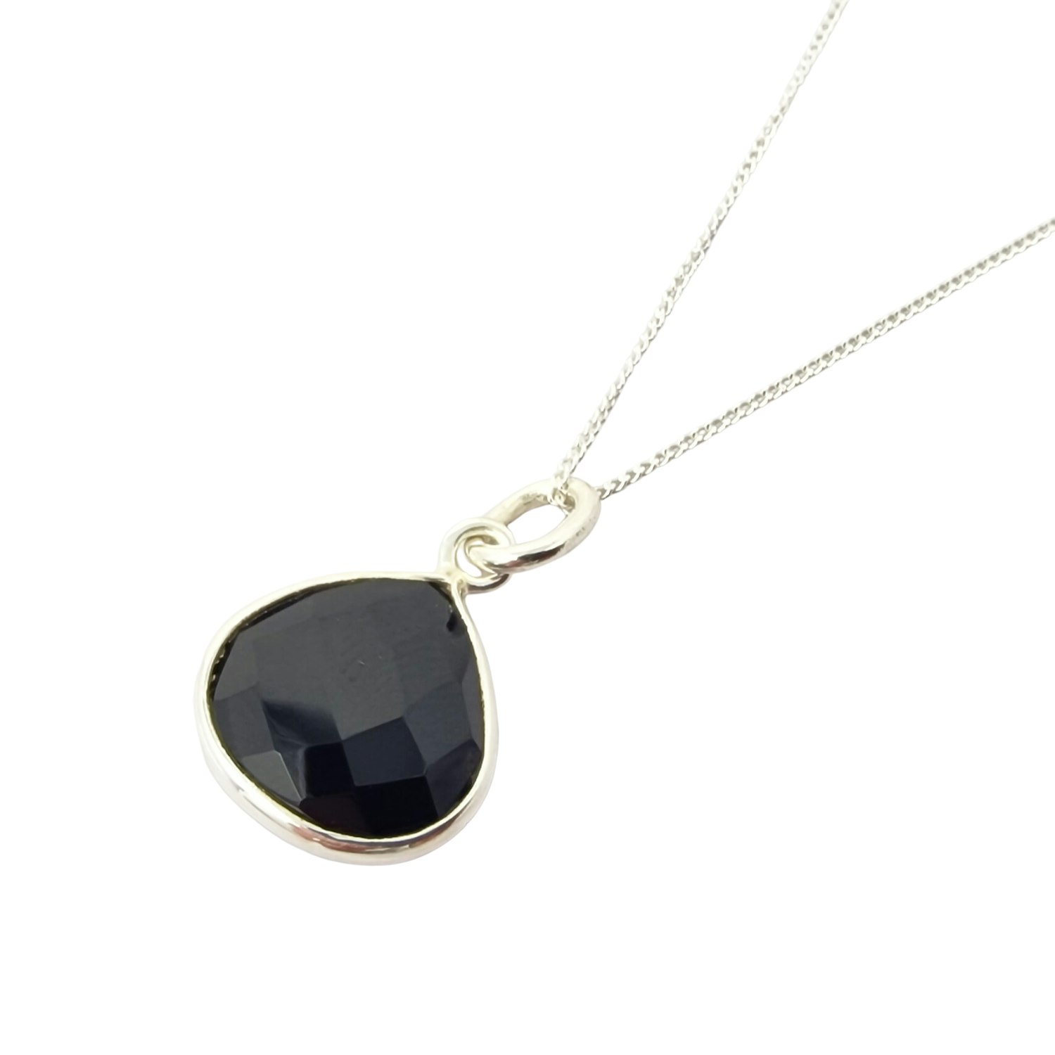 Harfi Silver/Black/Onyx Gemstone Pendant Necklace
