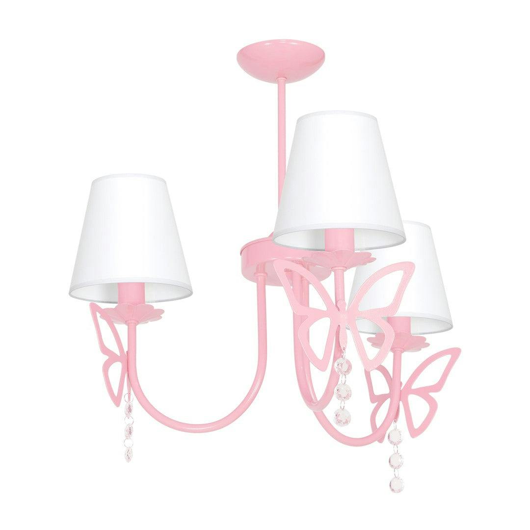 Milagro Pink Charlotte Ceiling Lamp Hand Made Chandelier With Butterflies