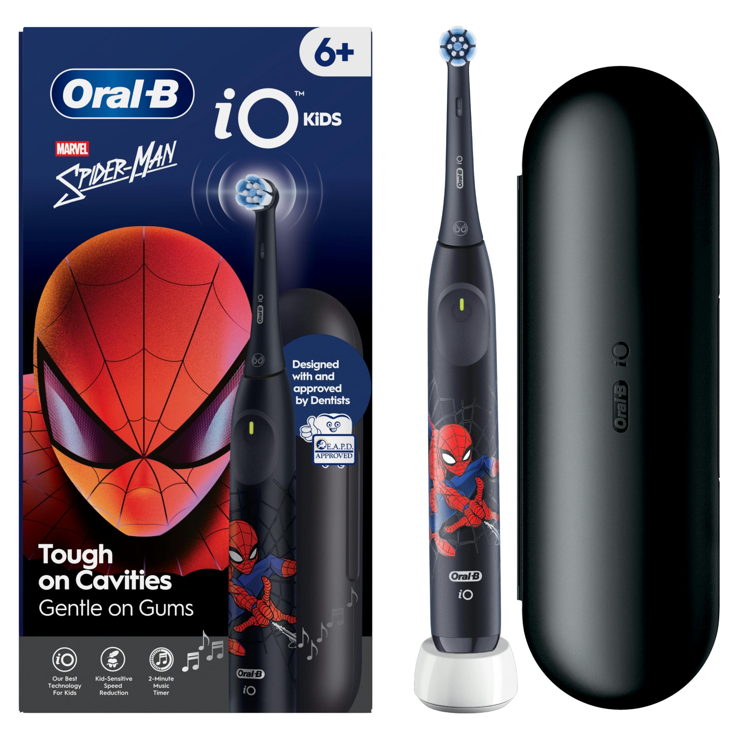 Oral-B Io Kids Marvel Spiderman Electric Toothbrush, 1 Toothbrush Head, 1 Travel Case