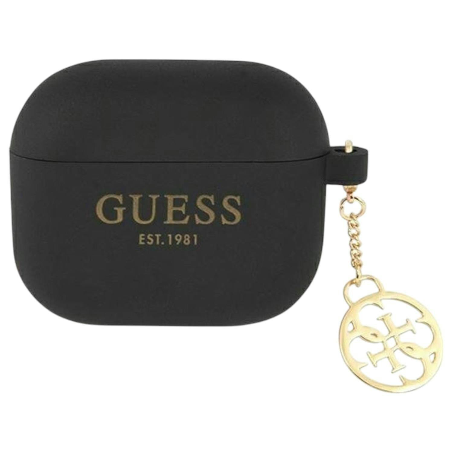 Guess Black 4G Charm Silicone Case For Airpods 3 - Gua3lsc4ek