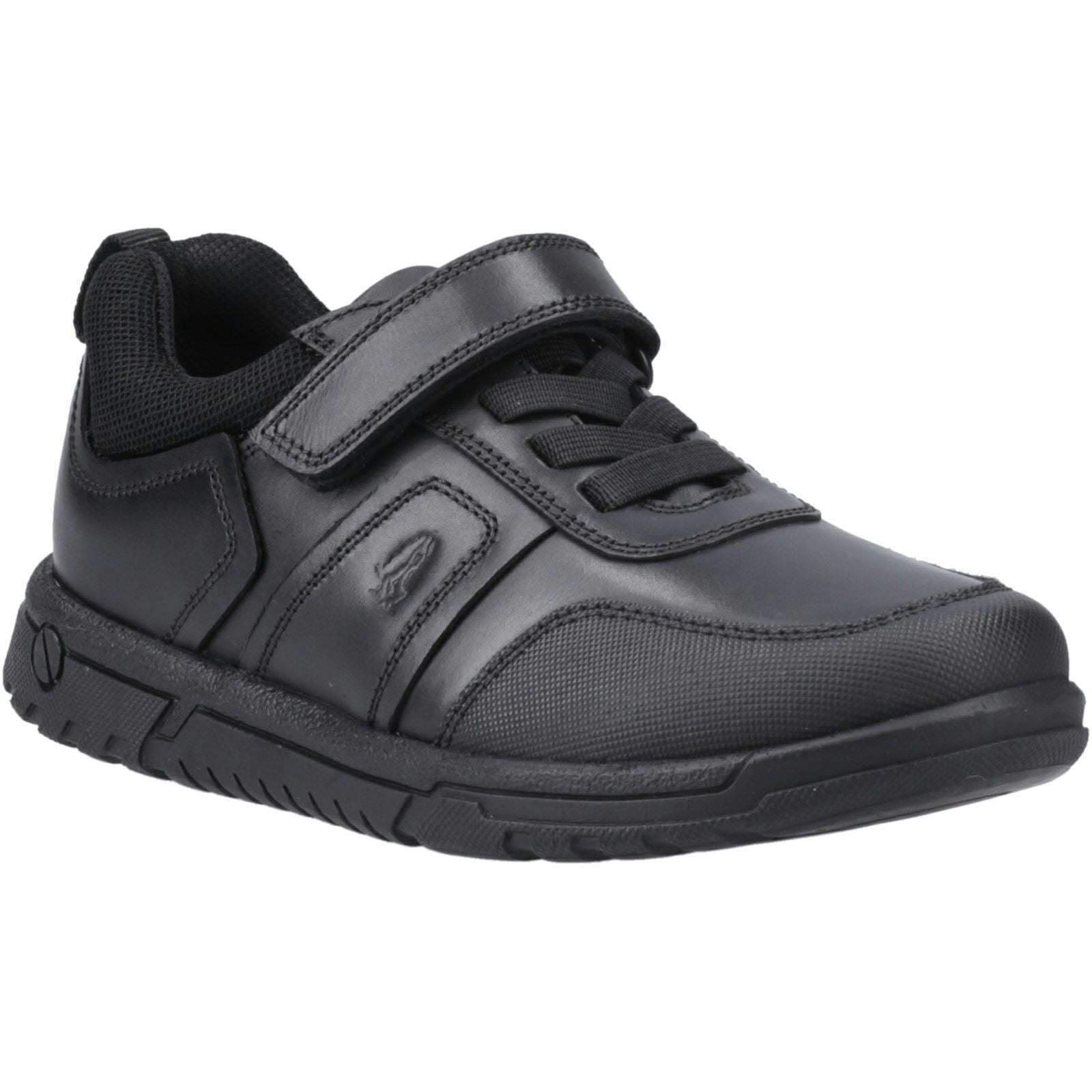 Hush Puppies Boys Black Sutton Bungee Leather 'S Lace-Up Shoes - Size 1