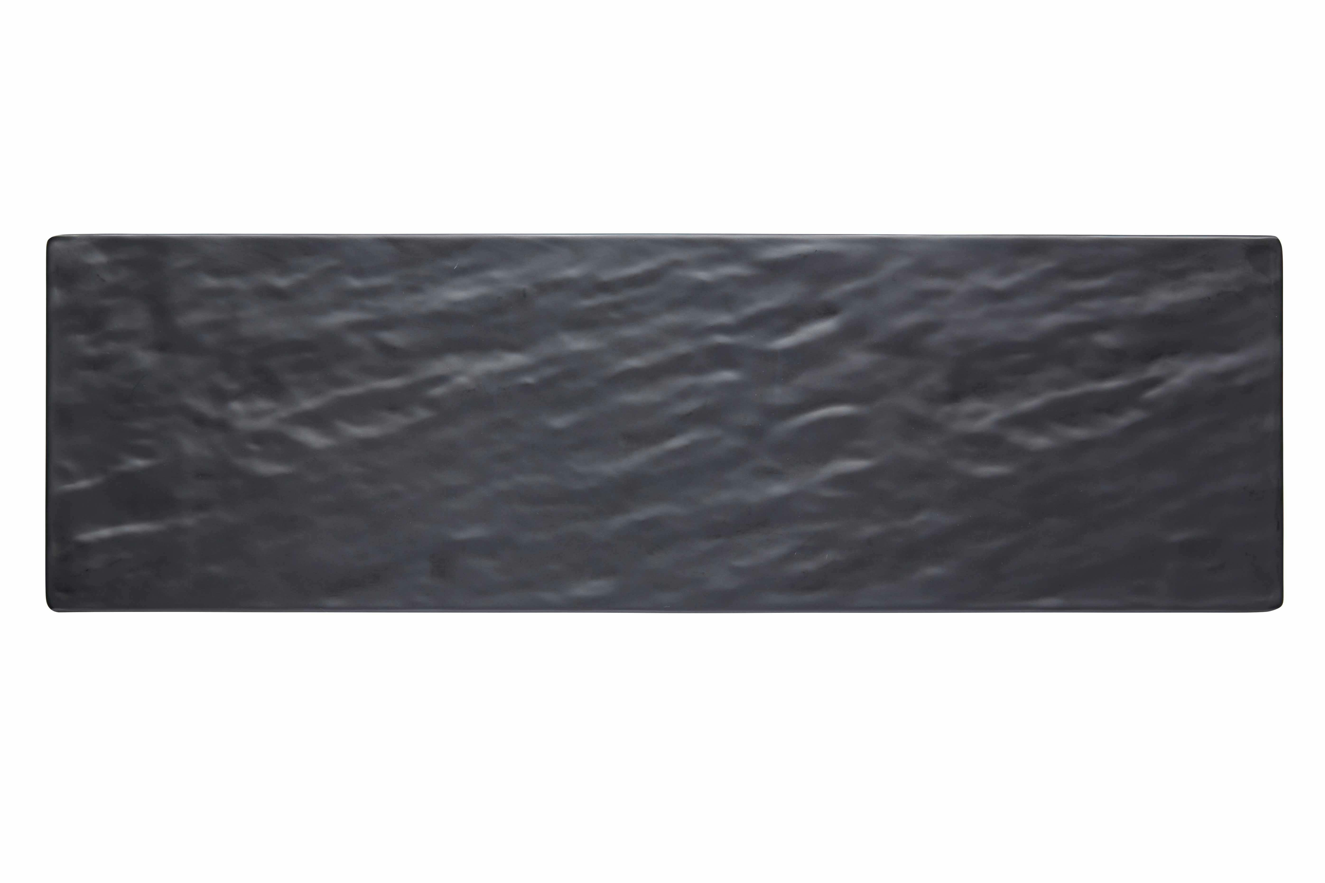 Rackhams Black Summer Rectangle Melamine Slate-Effect Serving Platter - Melamine - Serving Platter