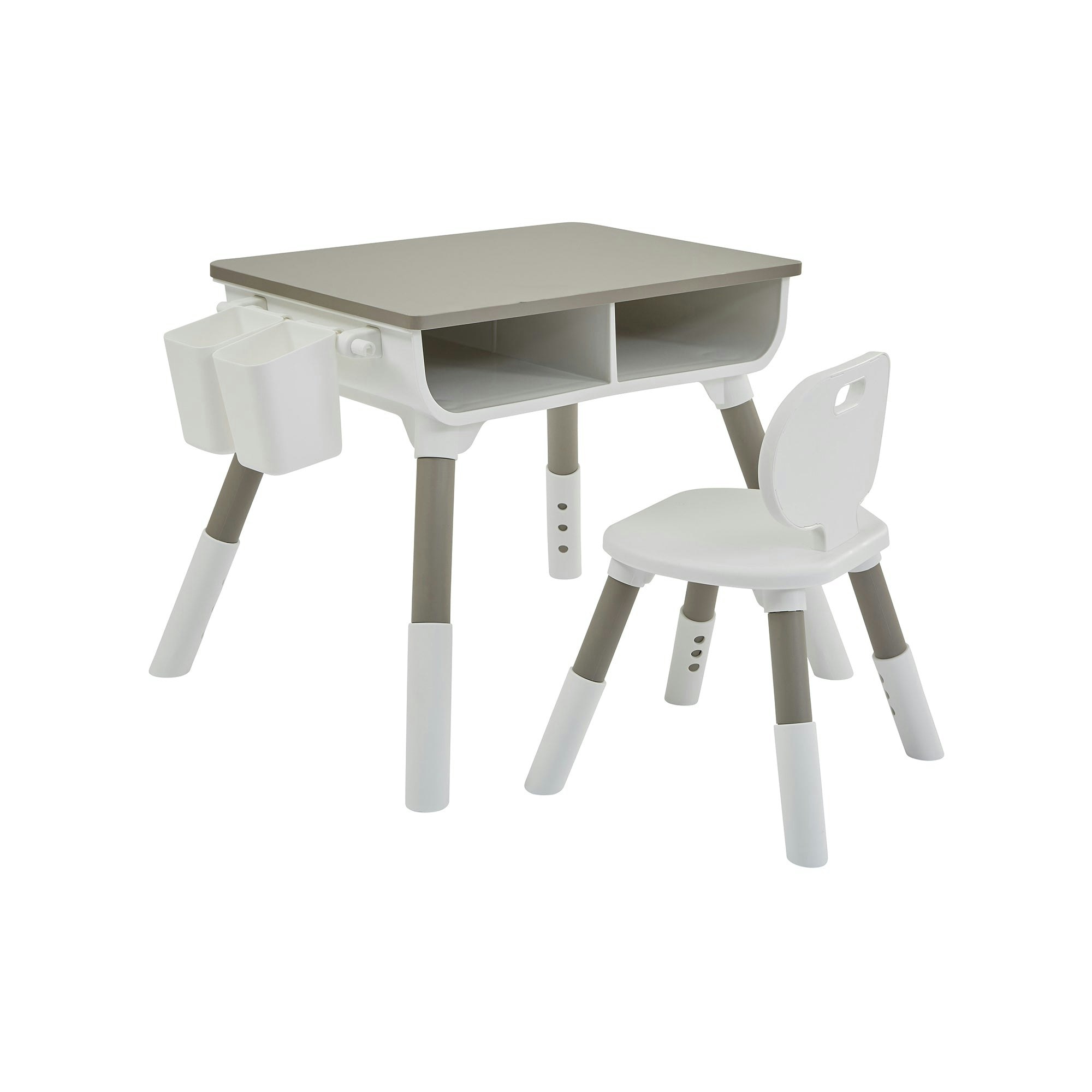 Liberty House Toys Grey/White Kids Scandi Height Adjustable Table And Chair Set - Image 2