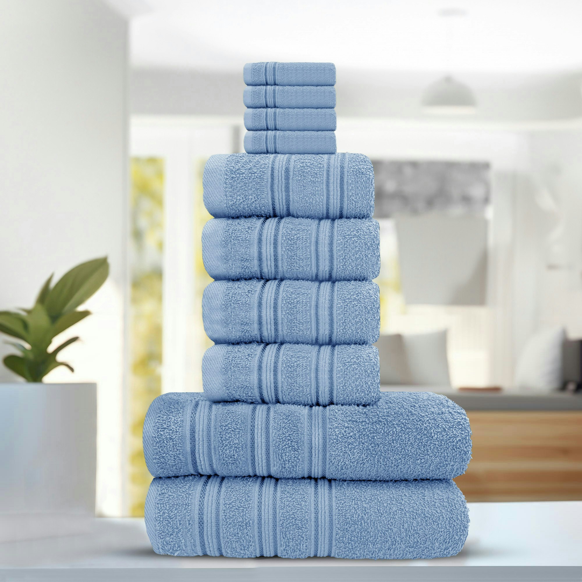 Rackhams Blue Luxury Everyday 100% Cotton Towels - Super Absorbant And Soft - Bath Towel