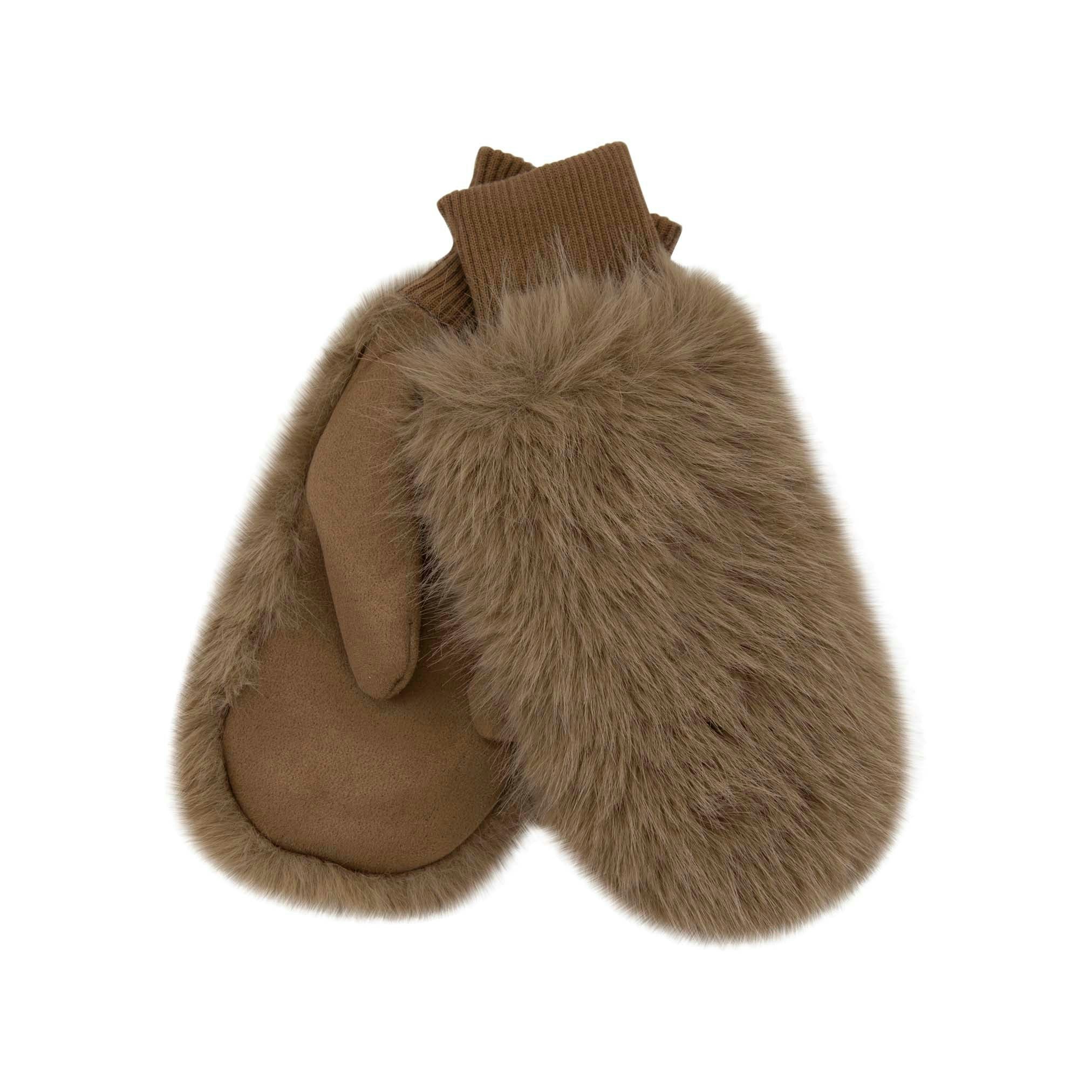 Heritage Traditions Women's Fluffy Mitts - Camel