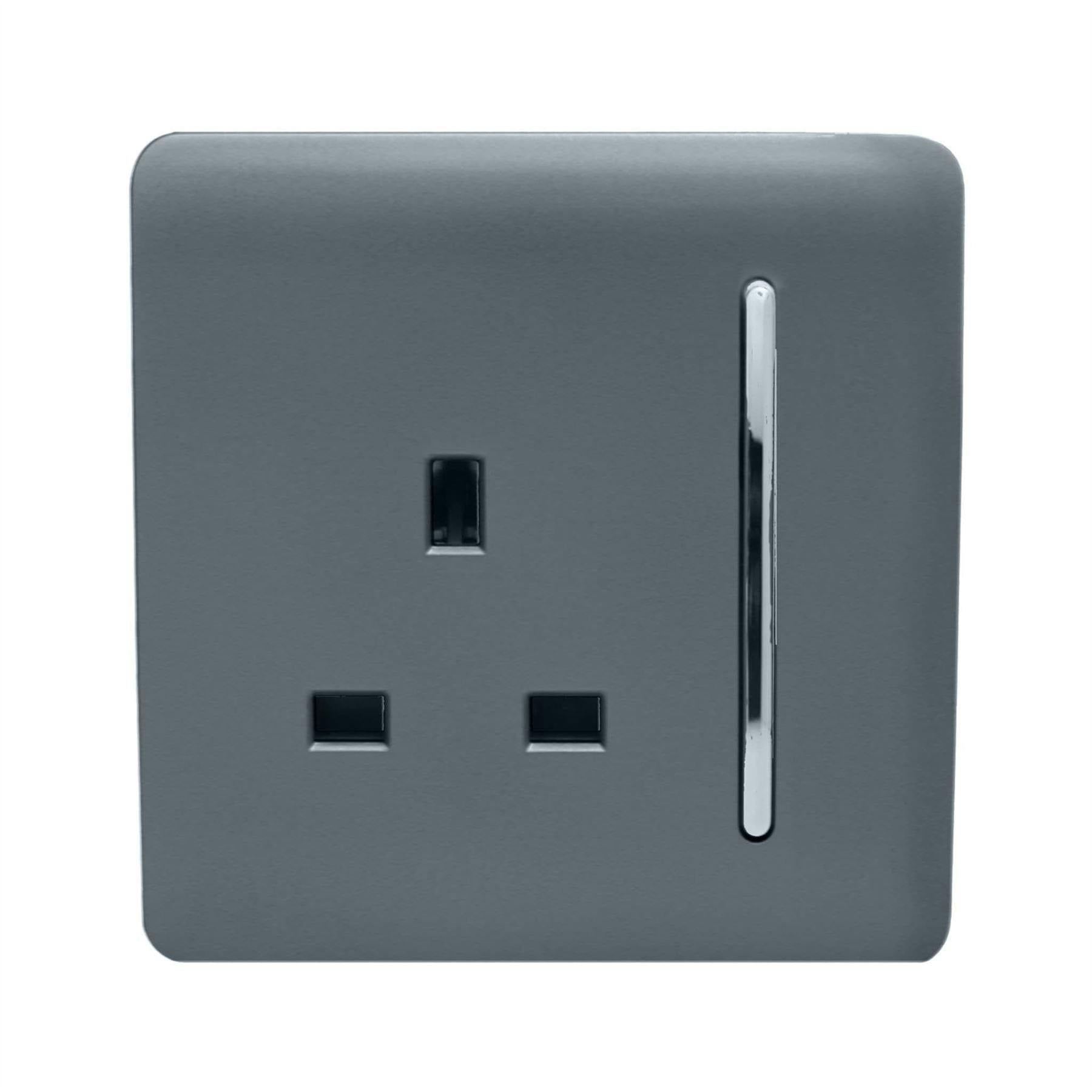 Trendi Switch Grey 1 Gang 13 Amp Switched Plug Socket In Warm - Image 8