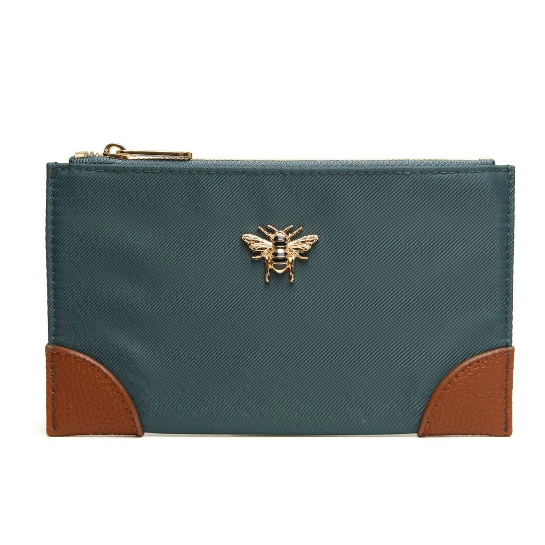 Alice Wheeler Women's Gold Brompton Purse With Bee Emblem - Teal