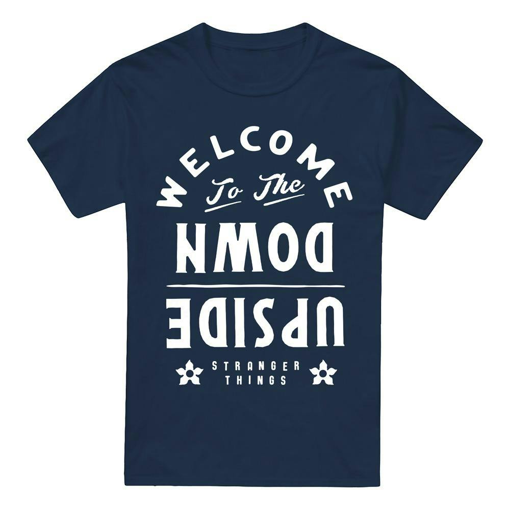 Stranger Things Men's Welcome To The Upside Down T-Shirt - Navy - Xl - Navy