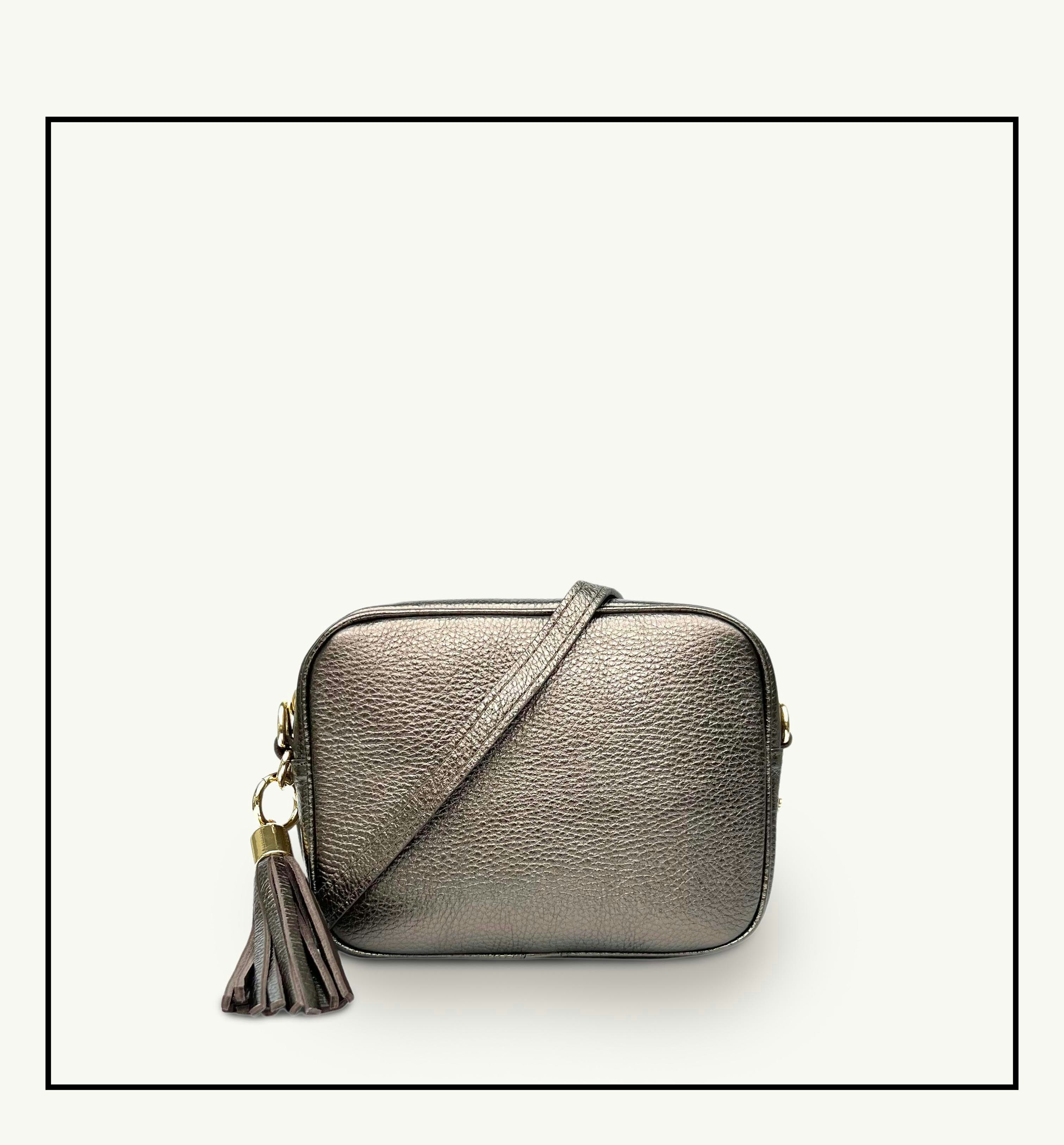 Apatchy London Bronze/Gold The Tassel Leather Crossbody Bag