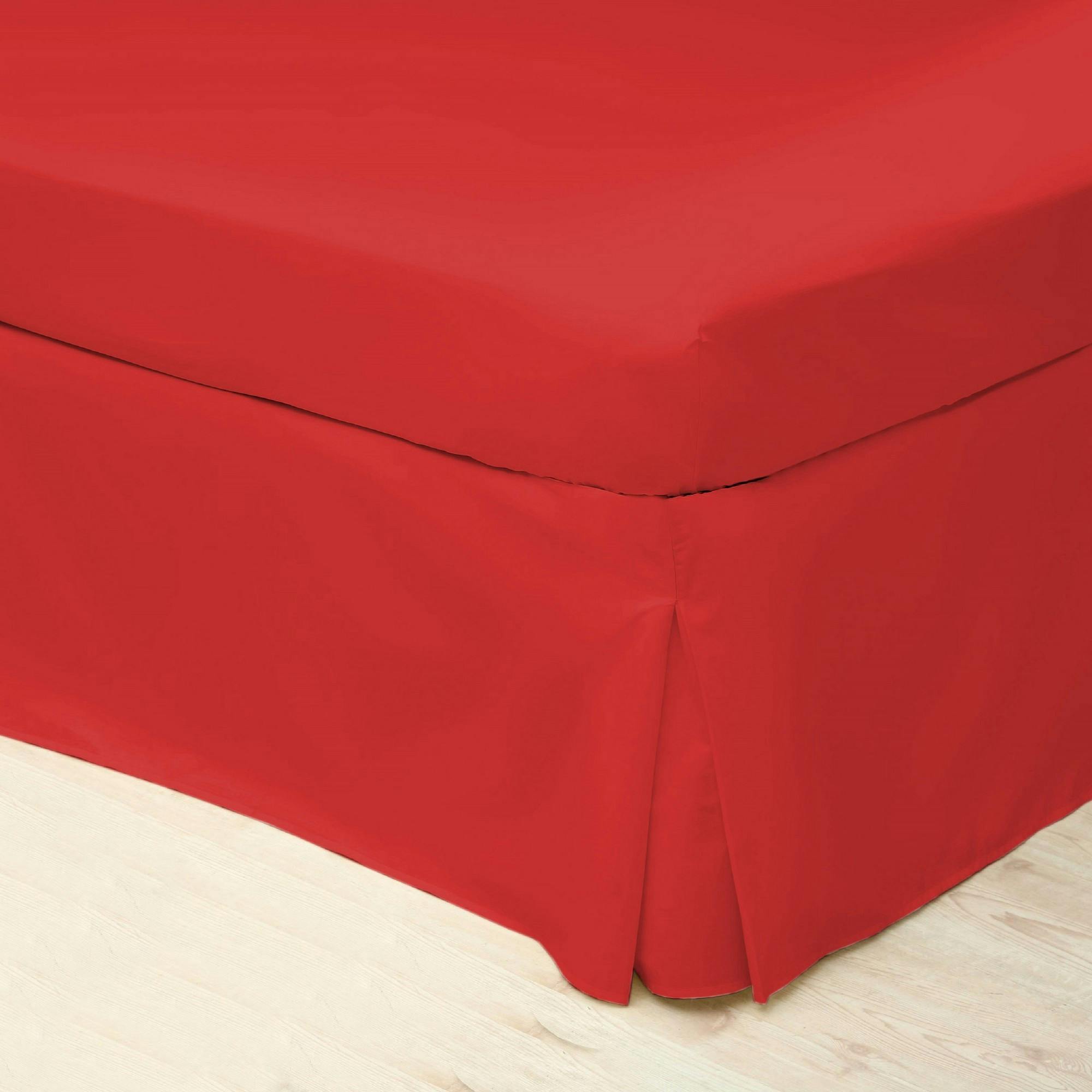 Belledorm Red Easycare Percale Platform Valance - Kingsize - 50% Cotton/50% Polyester