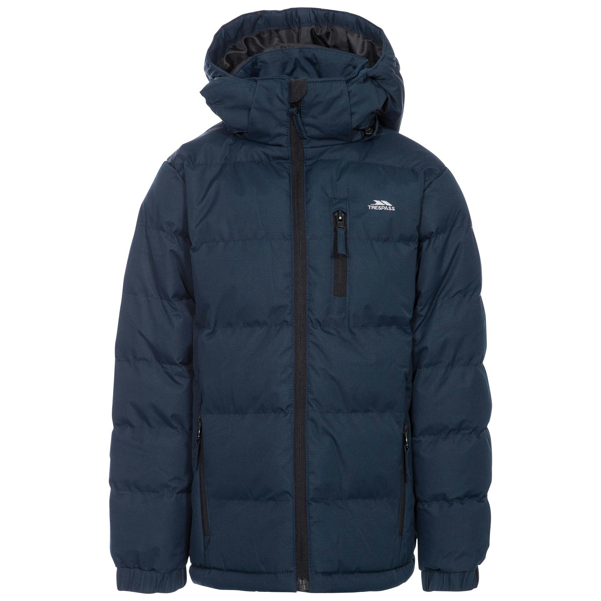 Trespass Boys Tuff Hooded Jacket - Navy - 7/8 - Navy - 100% Polyester