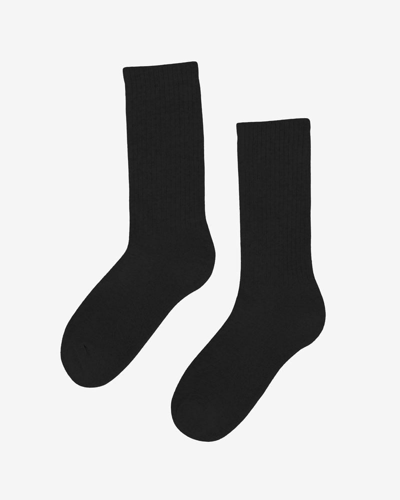 Colorful Standard Unisex Black Football Socks Organic Active Deep - Image 2