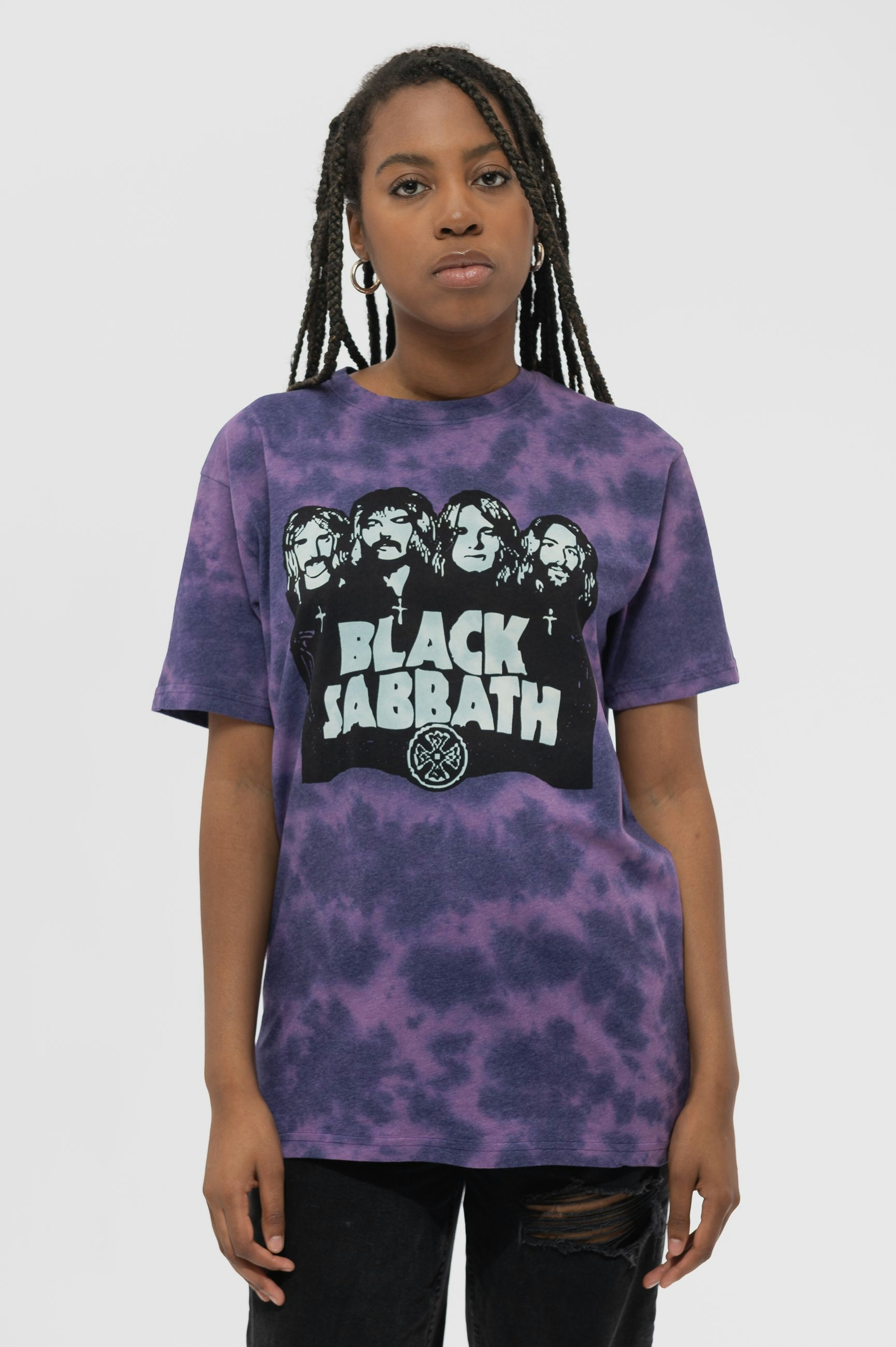 Paradiso Clothing Unisex Black Sabbath Band Logo Dye Wash T Shirt - Xl