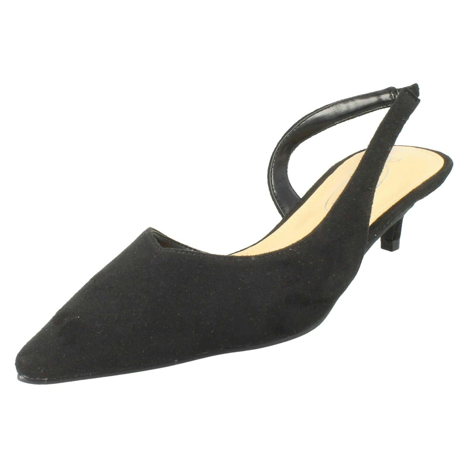Spot On Women's Black Slip On Evening Shoes F00490 - Uk 7