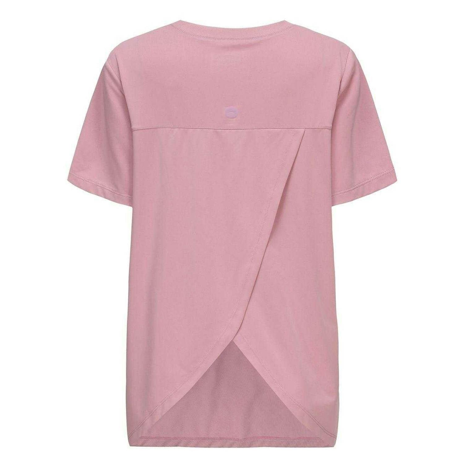 Slazenger Women's Pink Crossover Hem Training T-Shirt - 10 Uk - 88% Polyester/12% Elastane