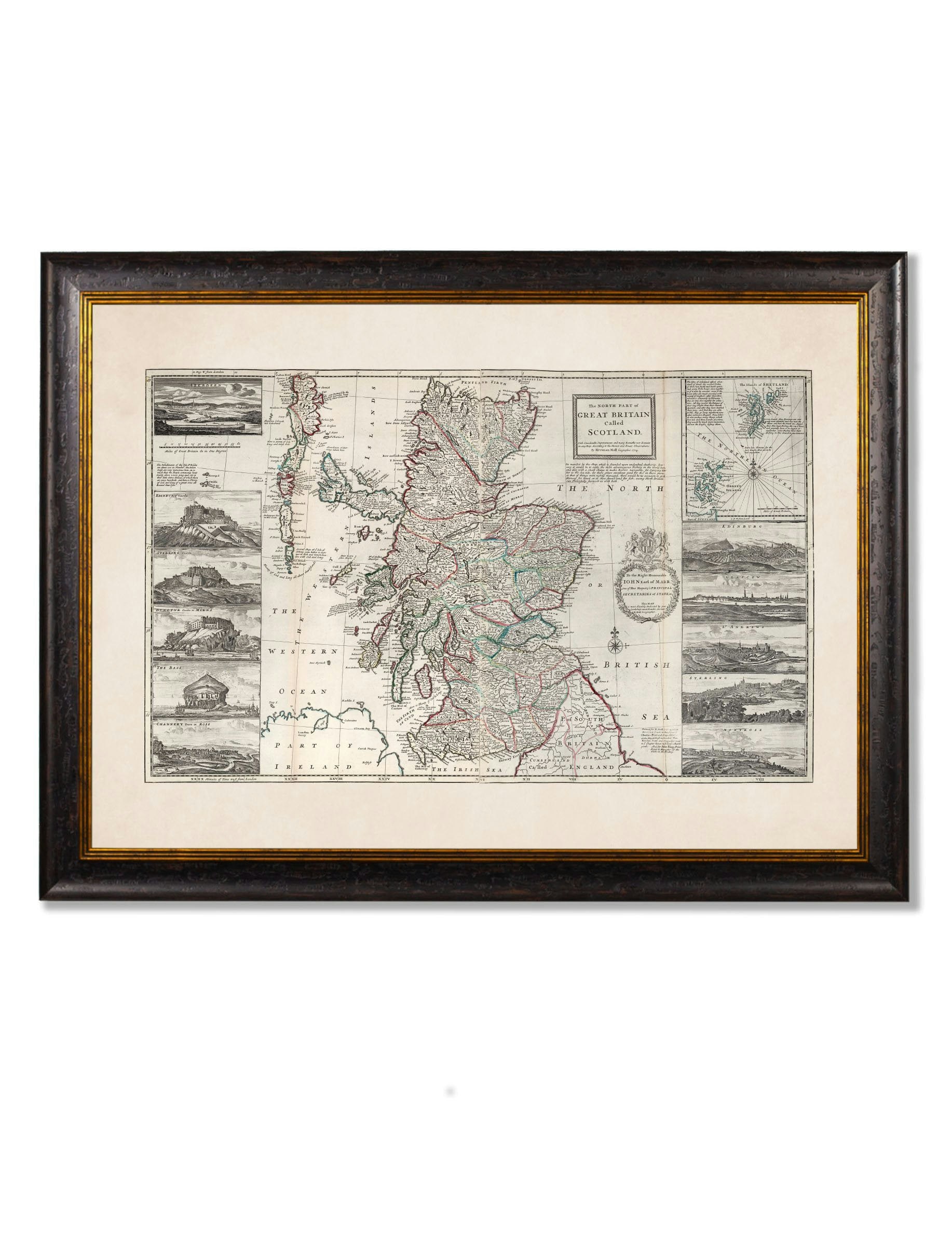 Rackhams C.1714 Map Of Scotland - 70 X 95Cm - Oxford